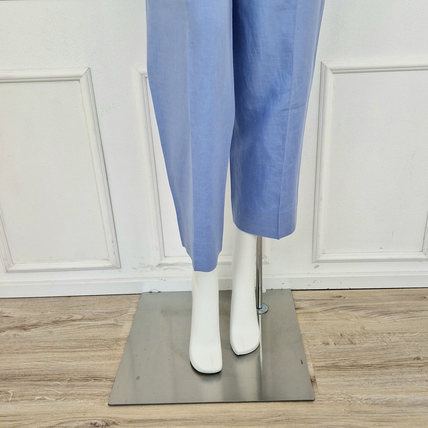 Pantaloni vintage azzurri lino