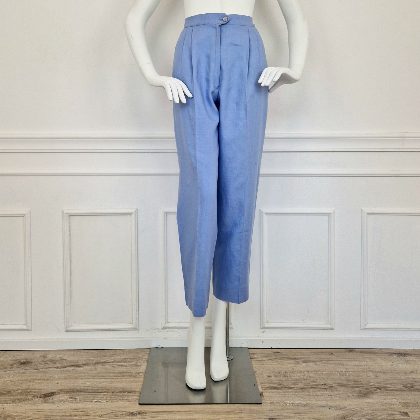 Pantaloni vintage azzurri lino