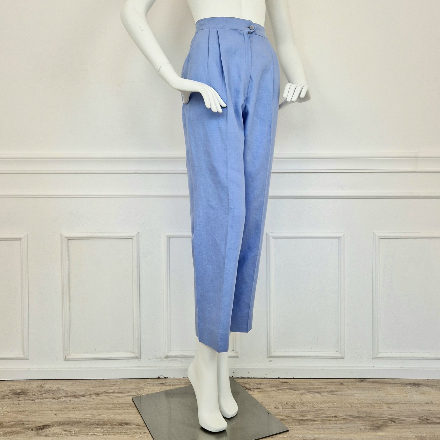 Pantaloni vintage azzurri lino