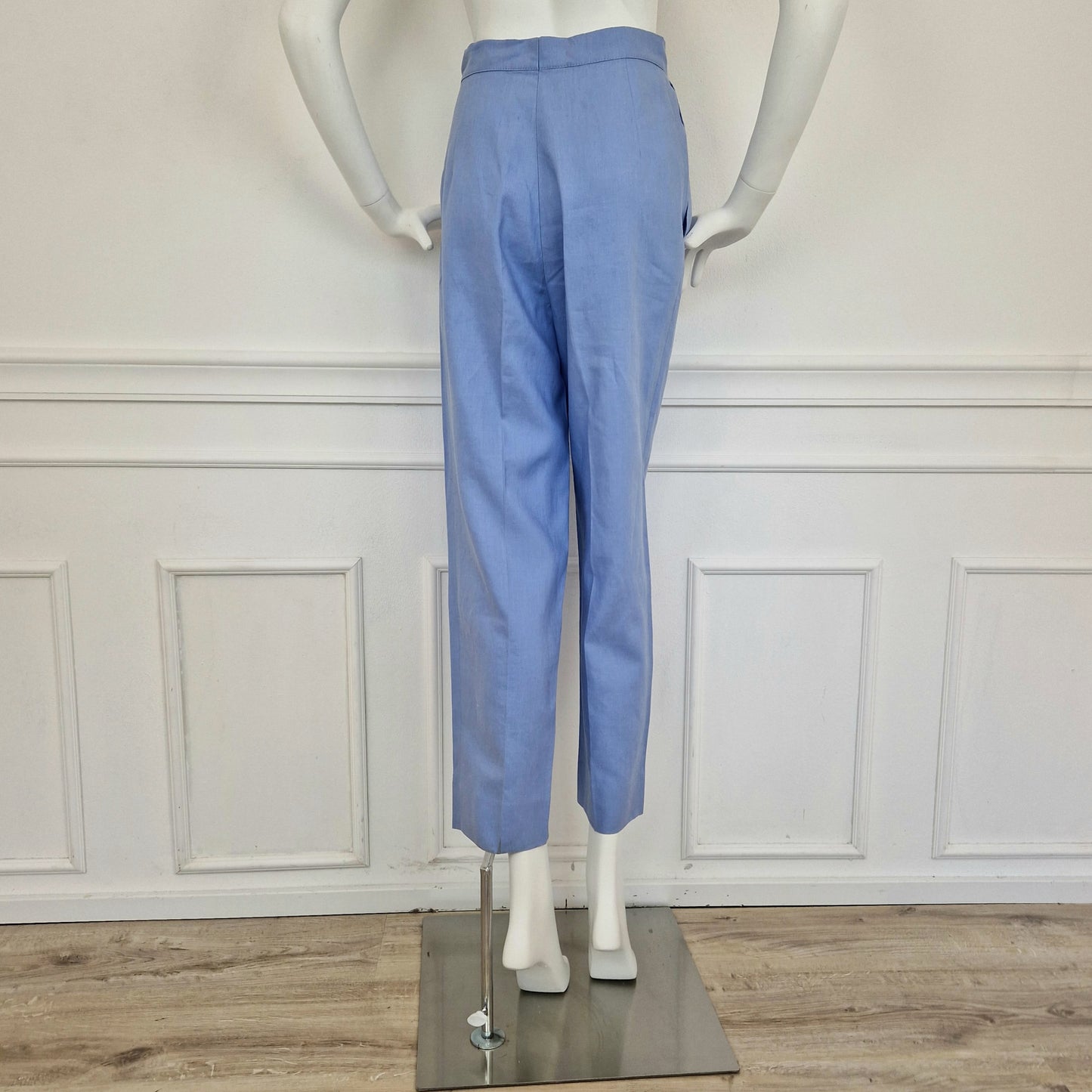 Pantaloni vintage azzurri lino