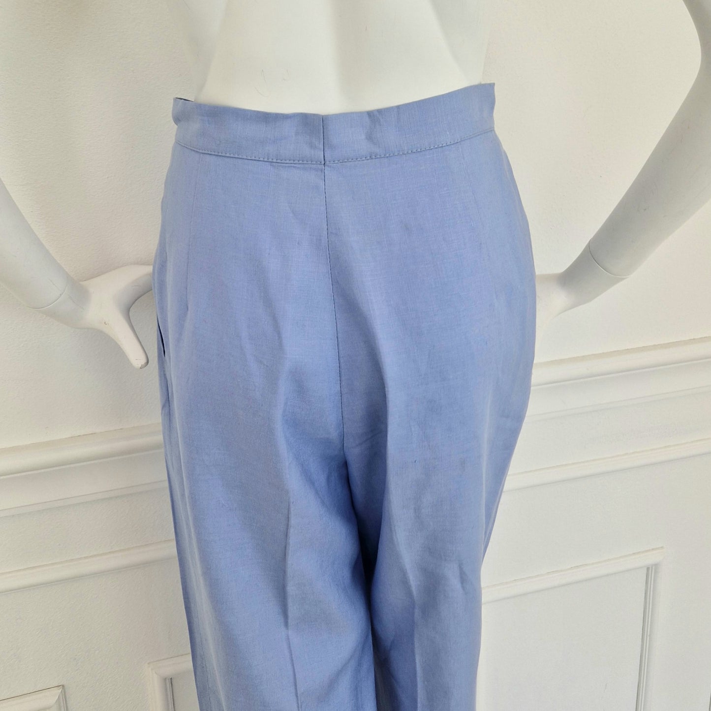 Pantaloni vintage azzurri lino