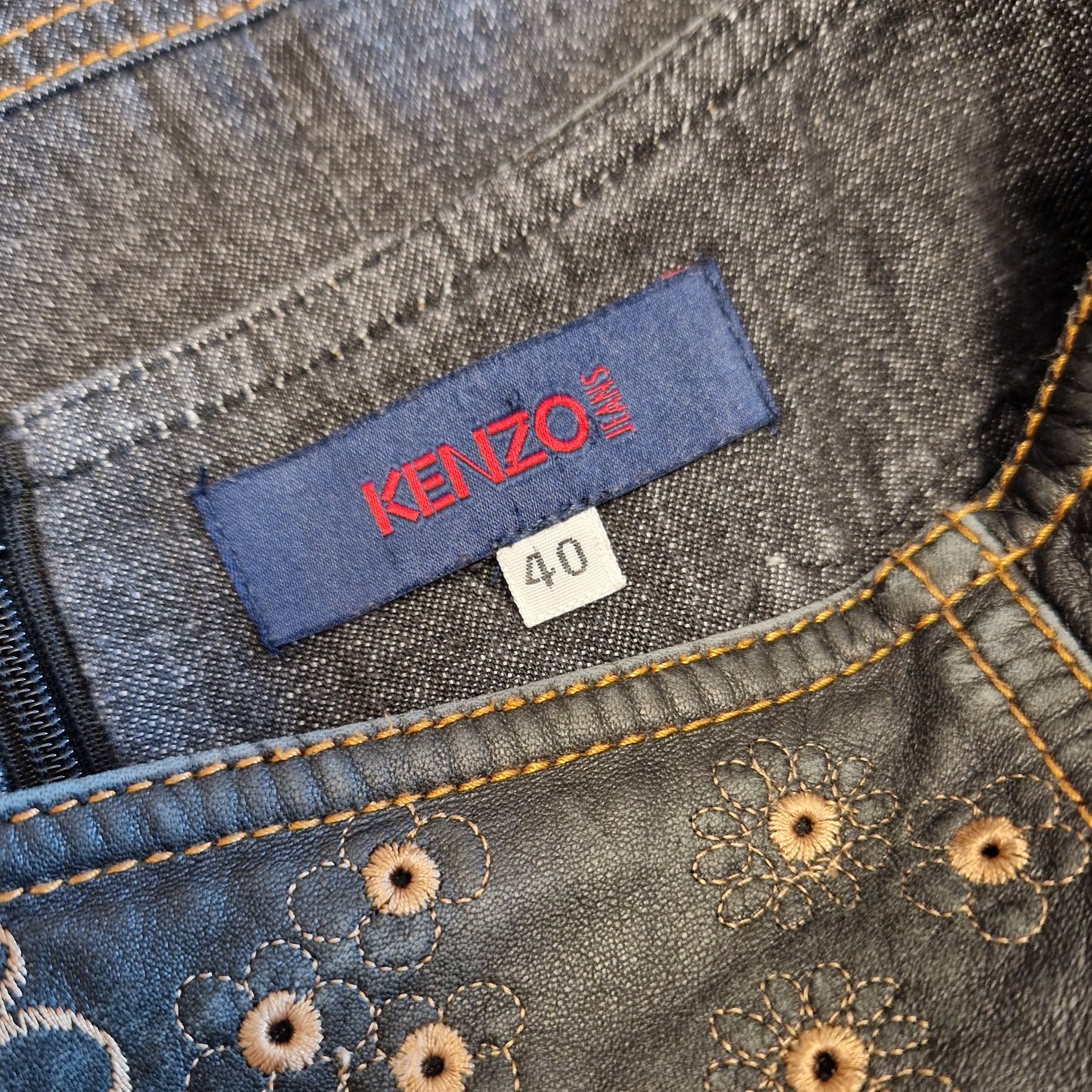 Gonna Kenzo jeans e pelle