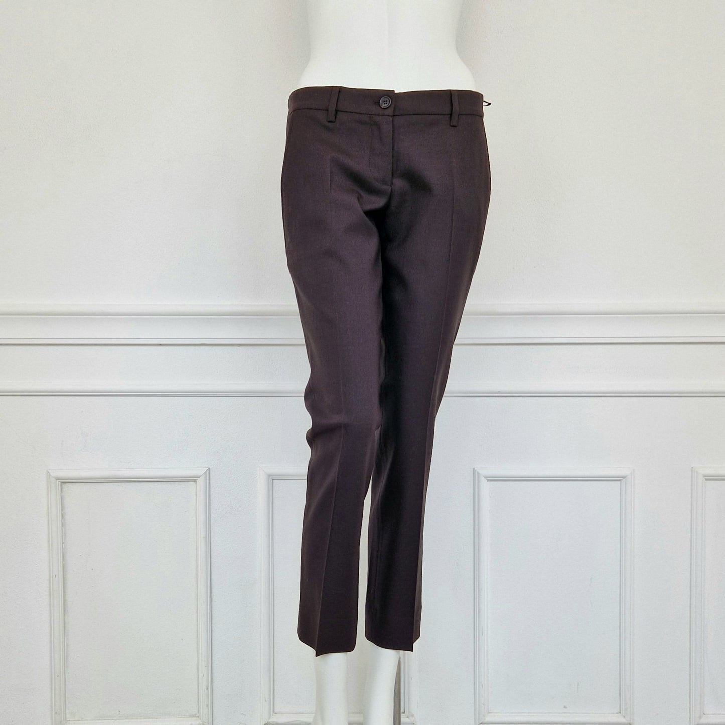 Pantaloni Miu Miu lana marroni