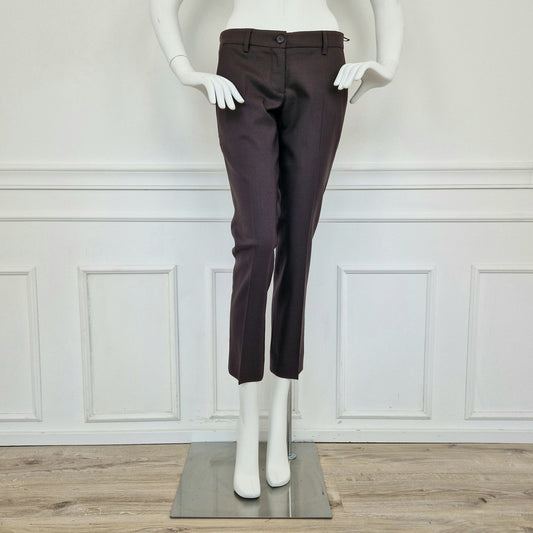 Pantaloni Miu Miu lana marroni