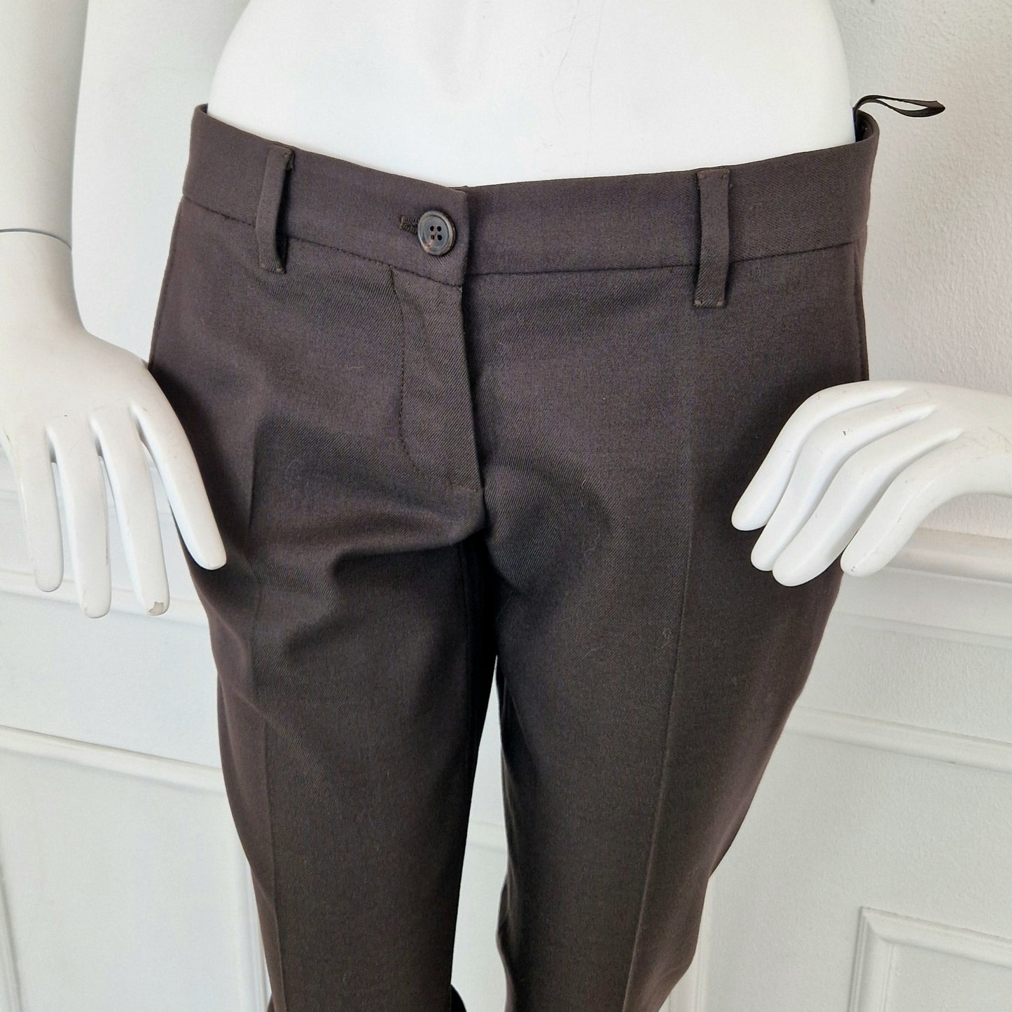 Pantaloni Miu Miu lana marroni