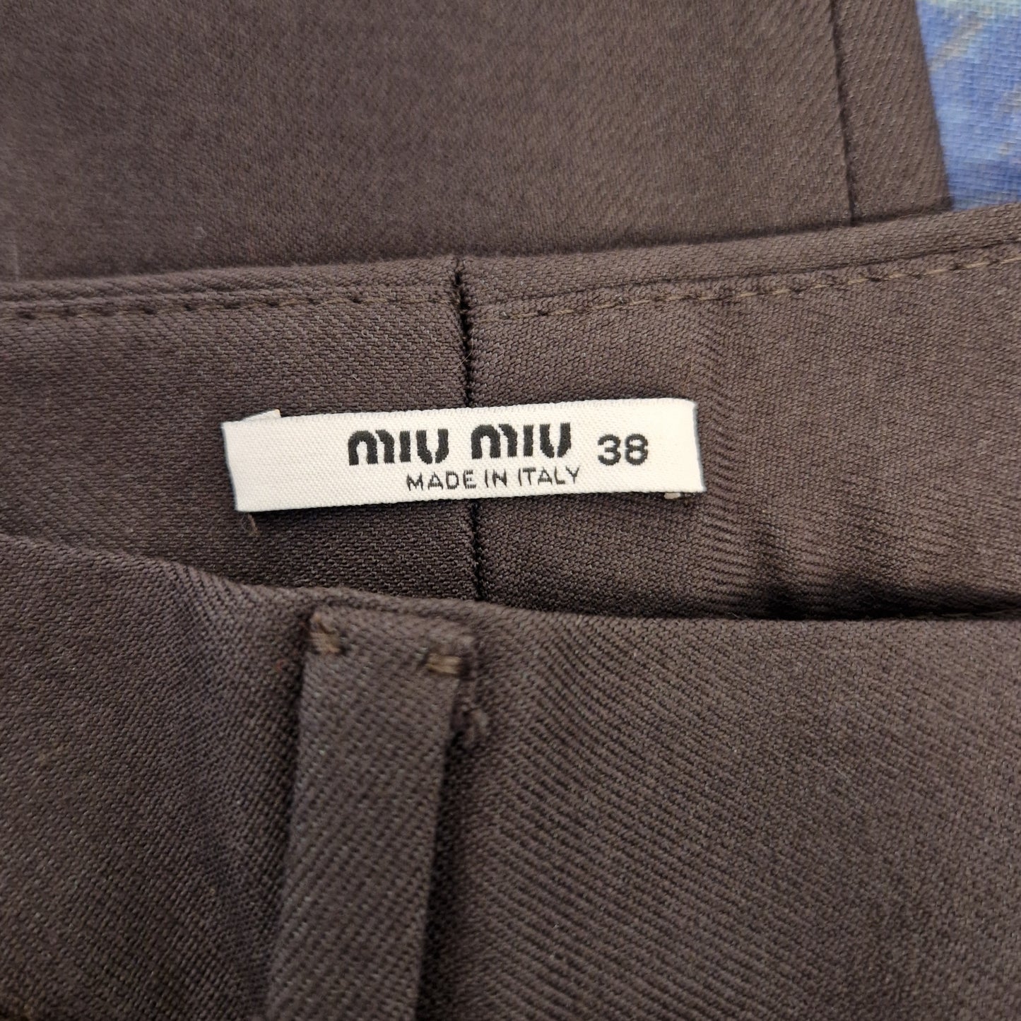 Pantaloni Miu Miu lana marroni