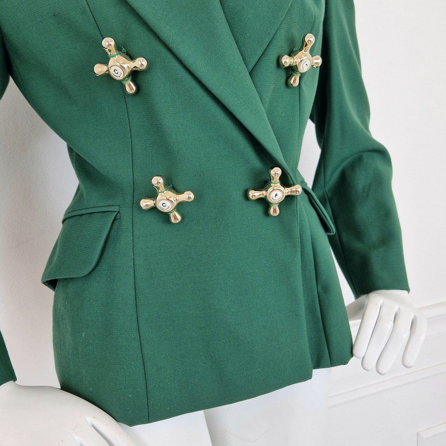 Giacca Moschino vintage rubinetti verde