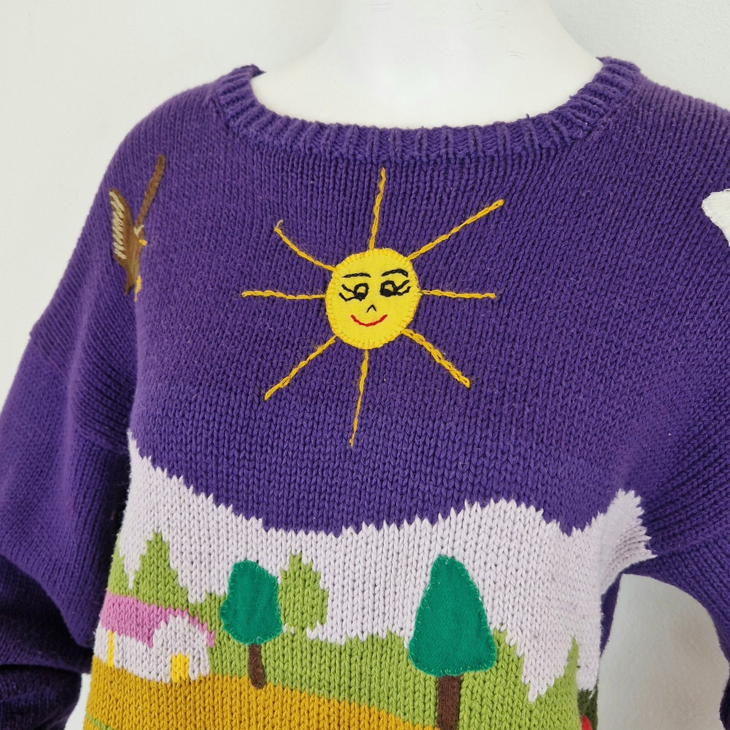 Maglione viola handmade in Perú