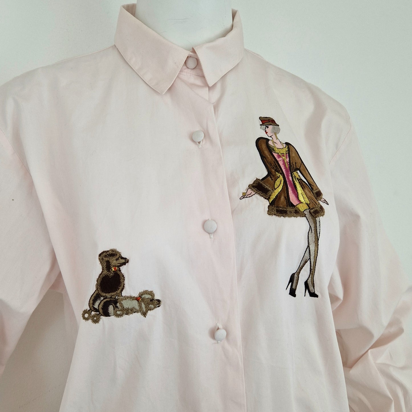 Camicia vintage donna con barboncini