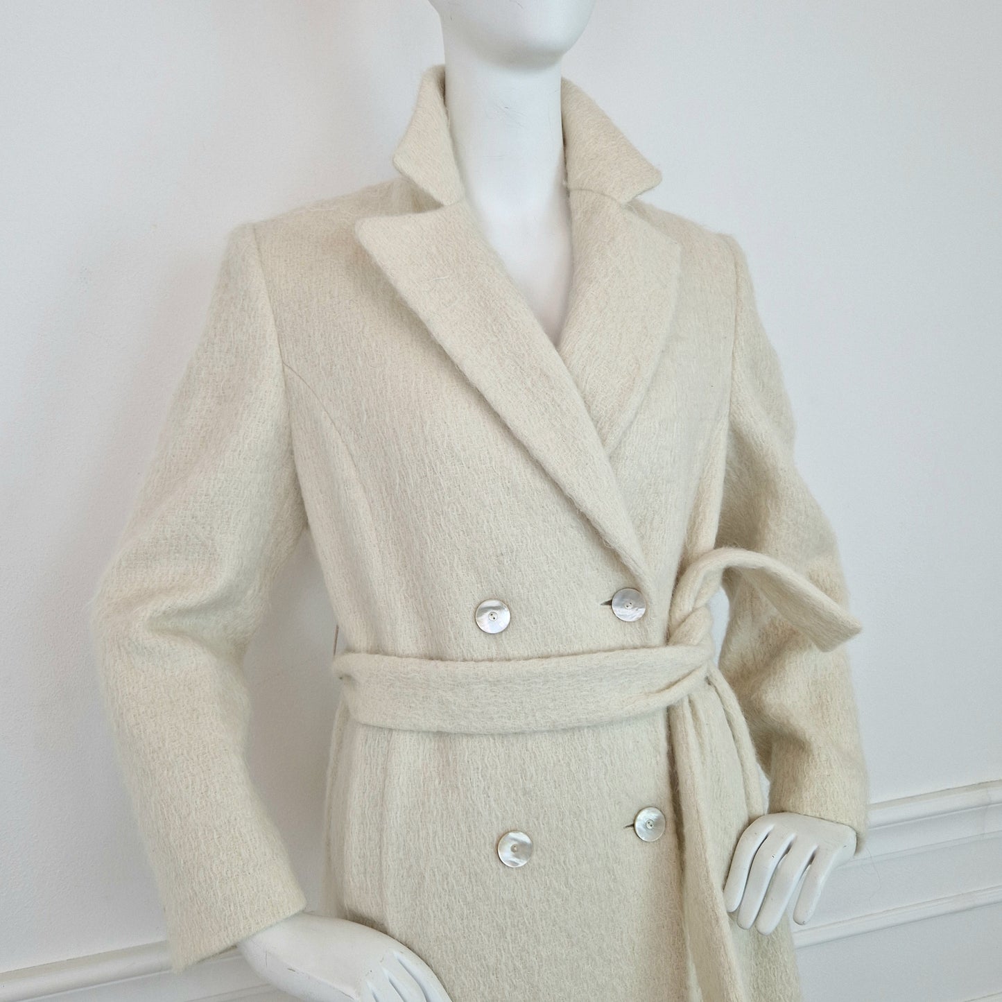 Cappotto bianco lana alpaca e mohair