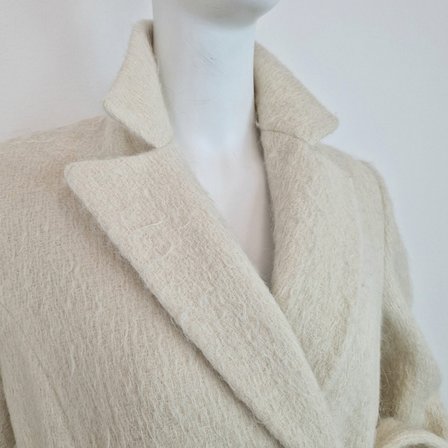 Cappotto bianco lana alpaca e mohair