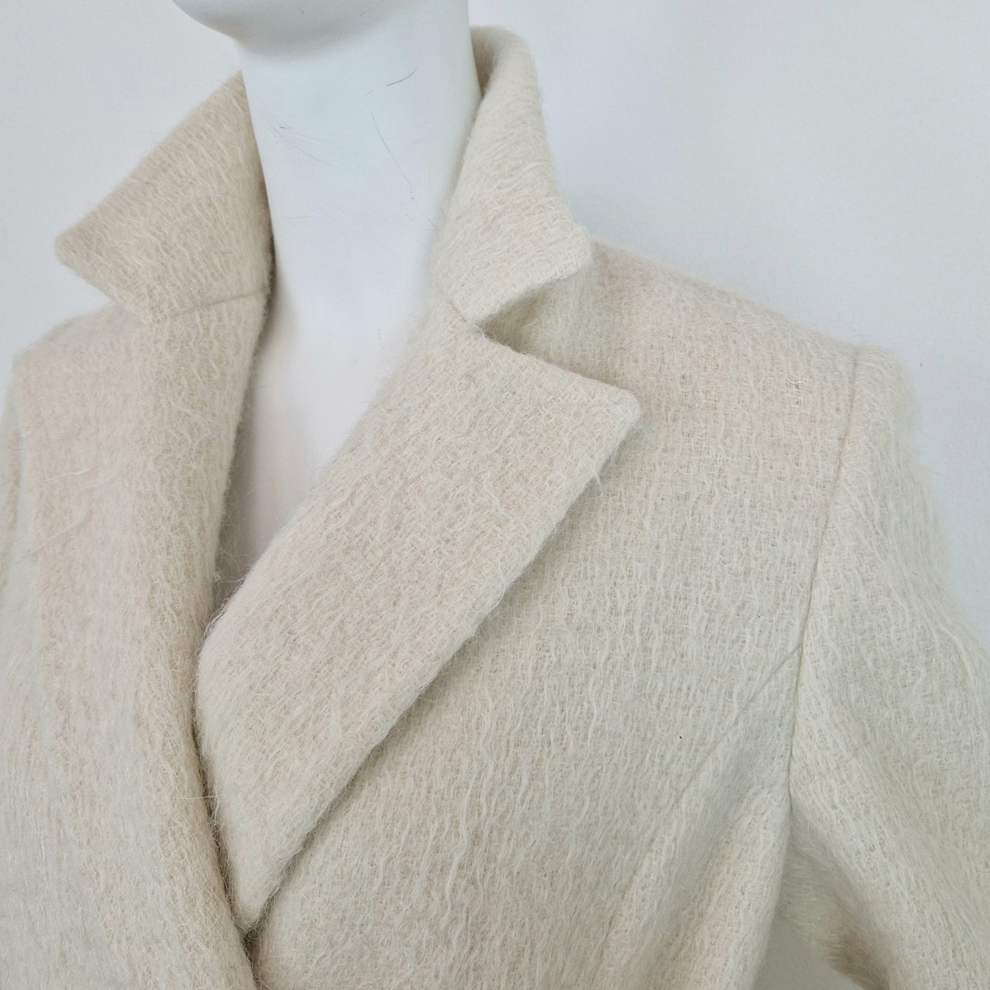 Cappotto bianco lana alpaca e mohair