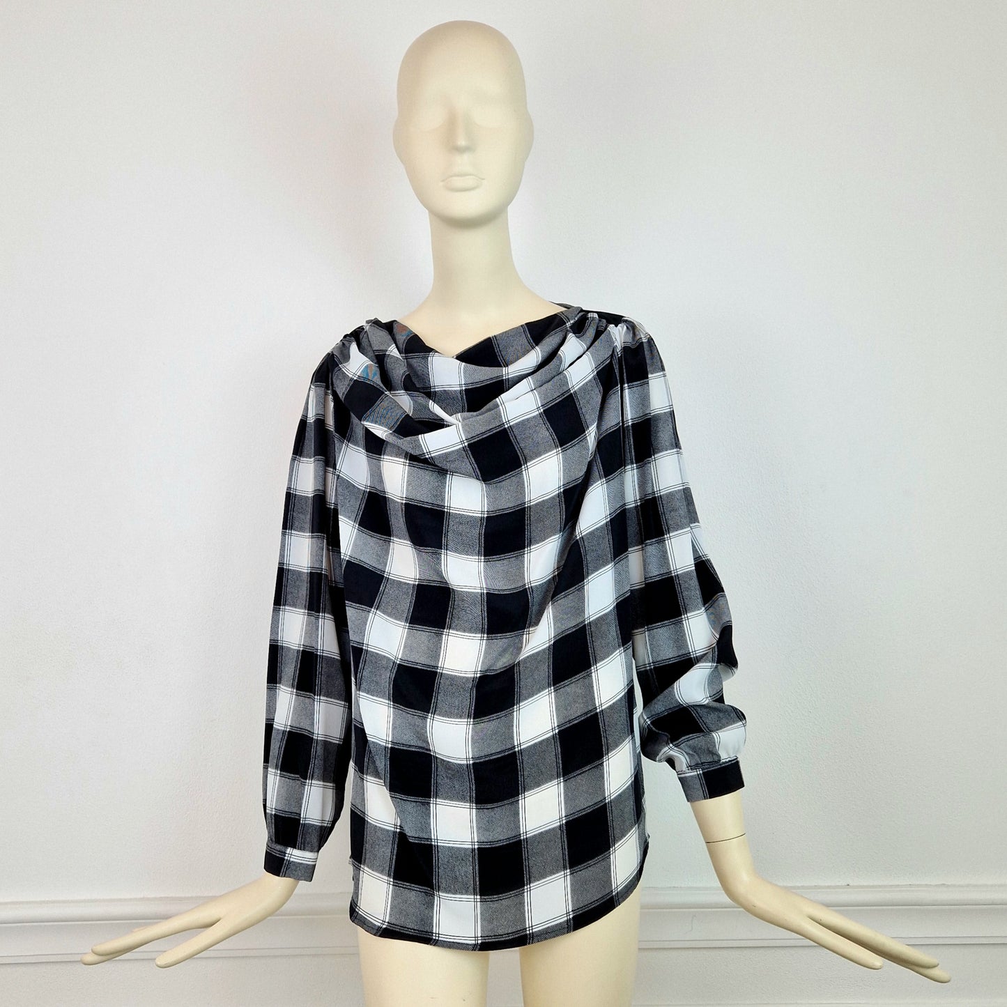 Blusa vintage quadri misto seta