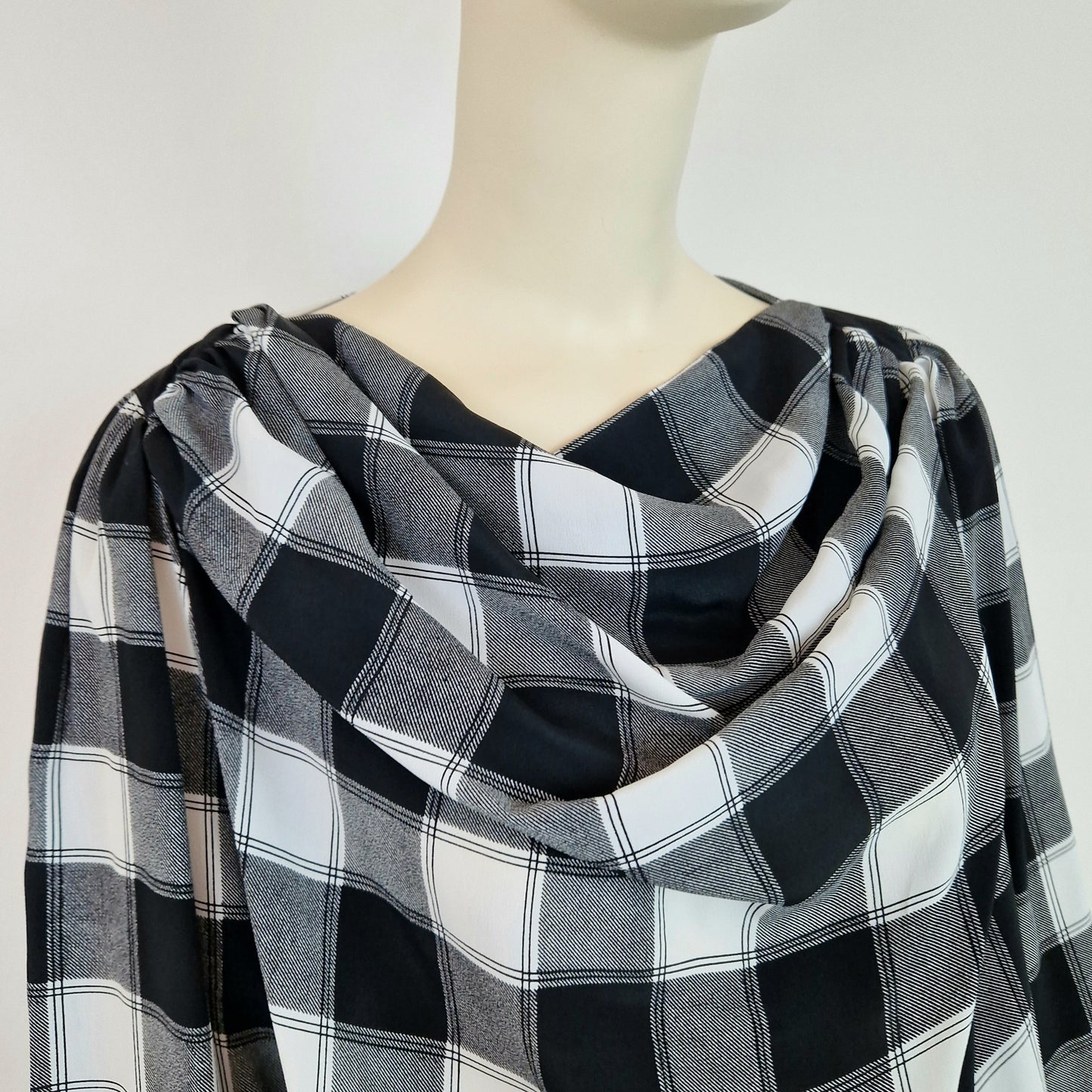 Blusa vintage quadri misto seta