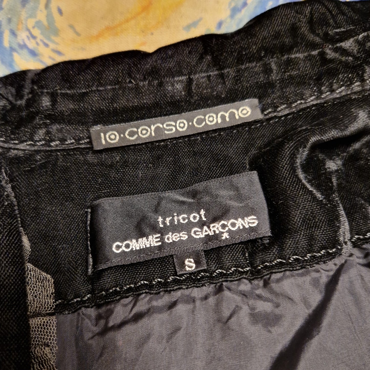 Giacchino Comme des Garçons tricot 2005 velluto e pizzo