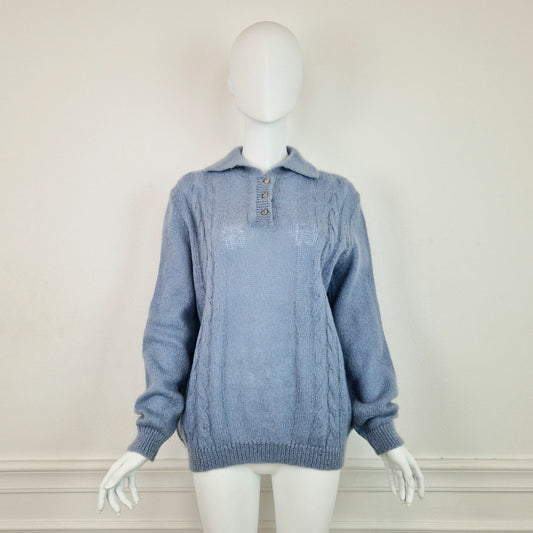 Maglione vintage azzurro ceruleo