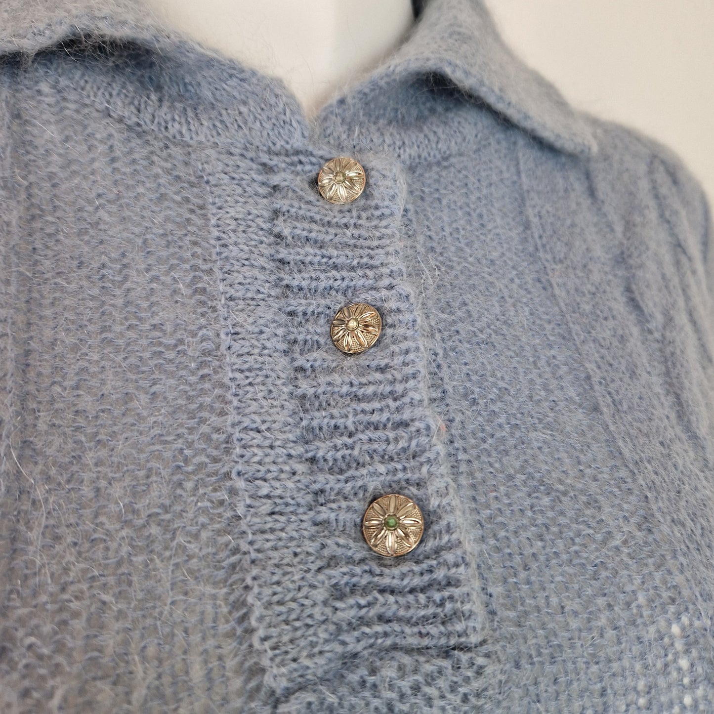 Maglione vintage azzurro ceruleo