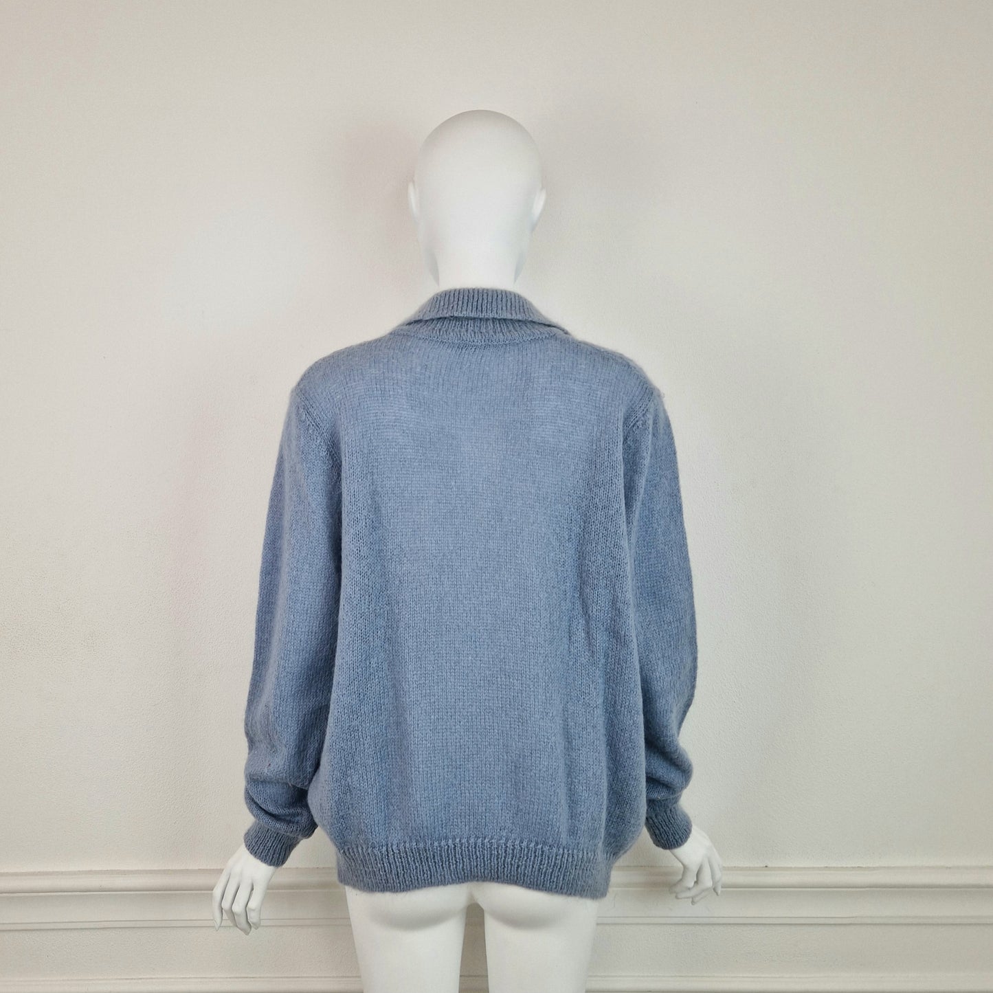 Maglione vintage azzurro ceruleo