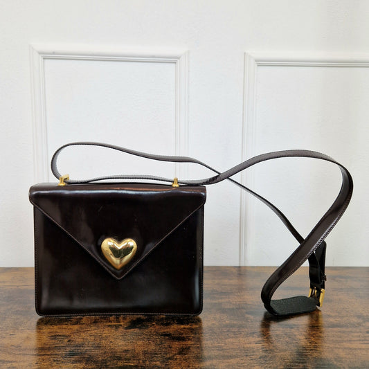 Borsa Moschino testa di moro con cuore oro