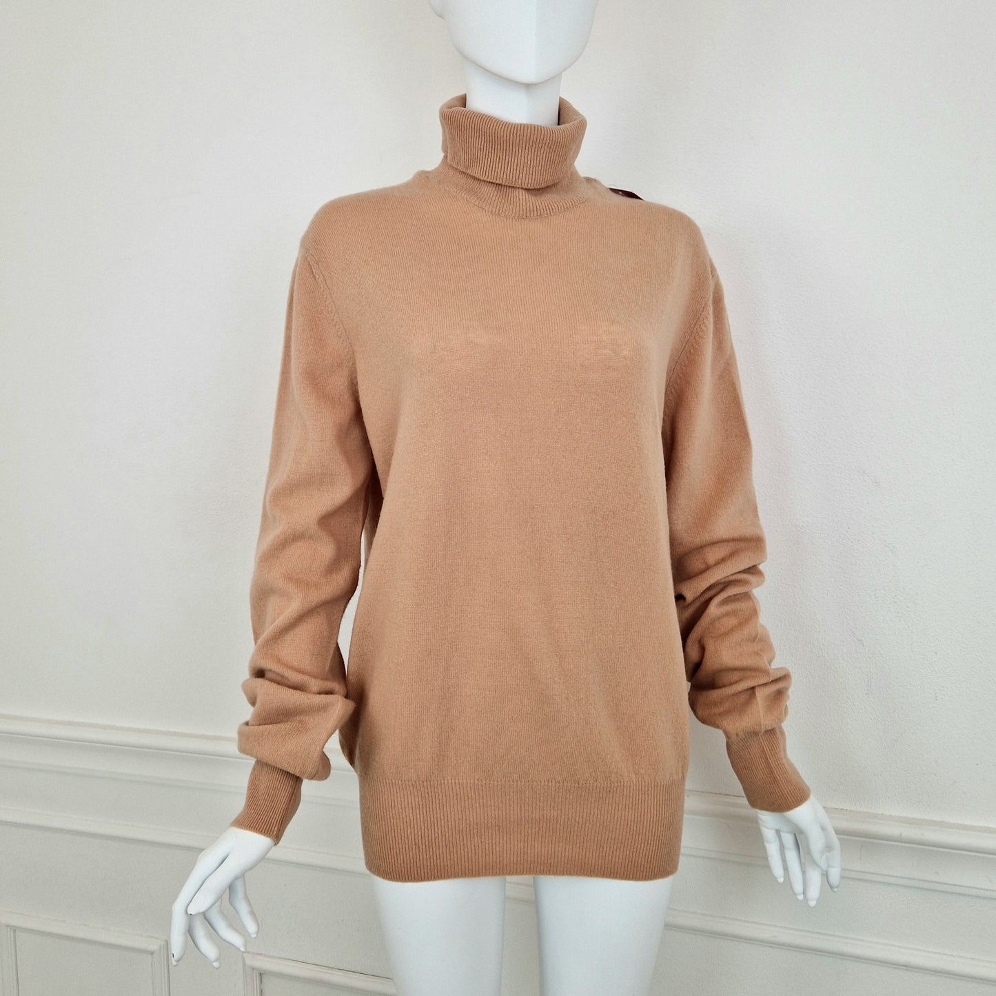 Maglione dolcevita cammello pura lana