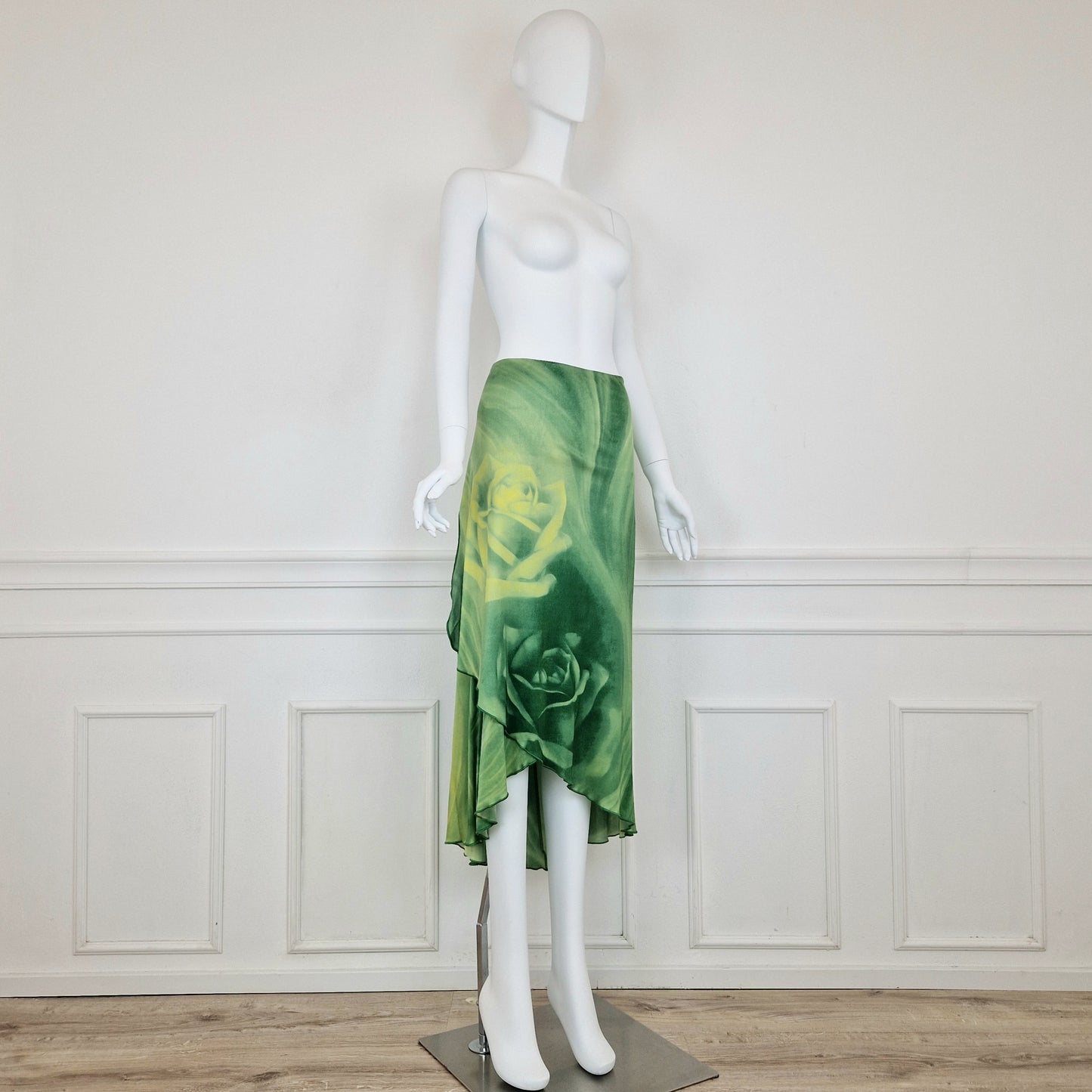 Gonna Roberto Cavalli class verde fiori