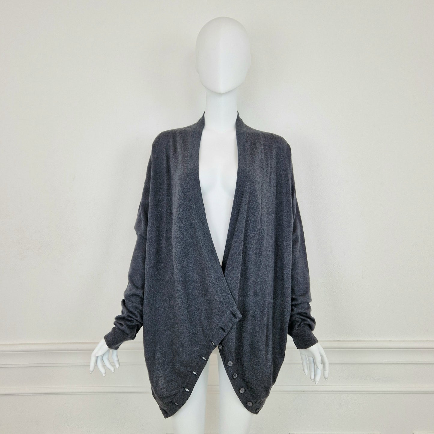 Cardigan Romeo Gigli grigio con incrocio