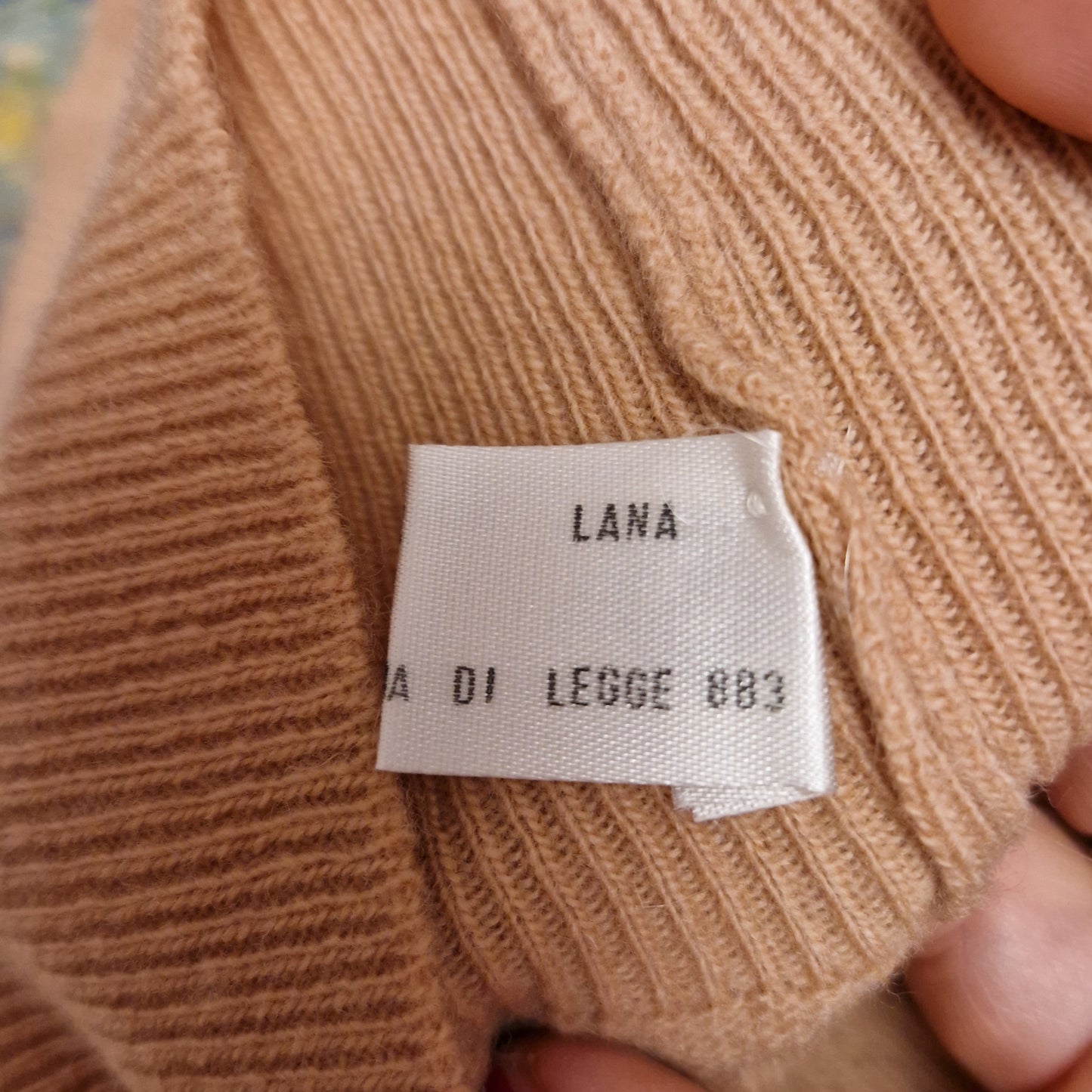 Maglione dolcevita cammello pura lana