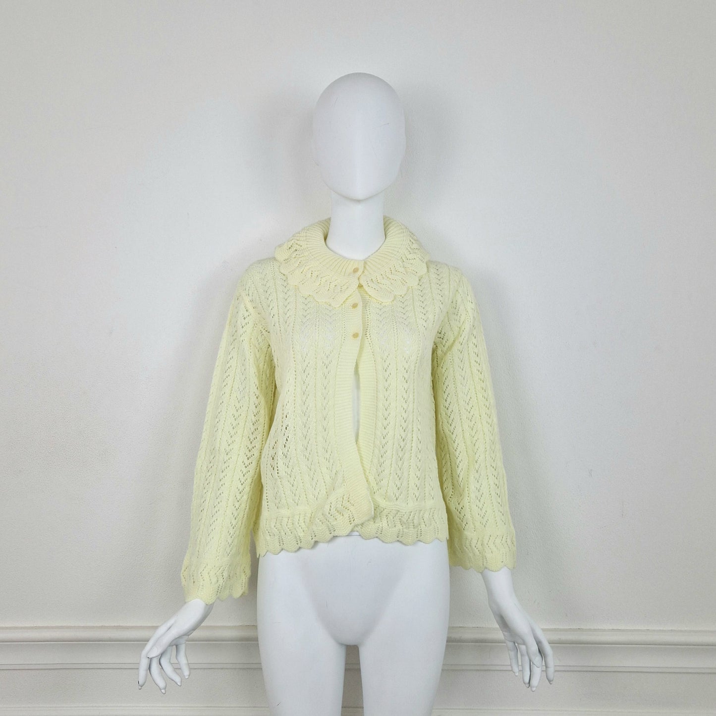 Cardigan liseuse vintage giallo chiaro