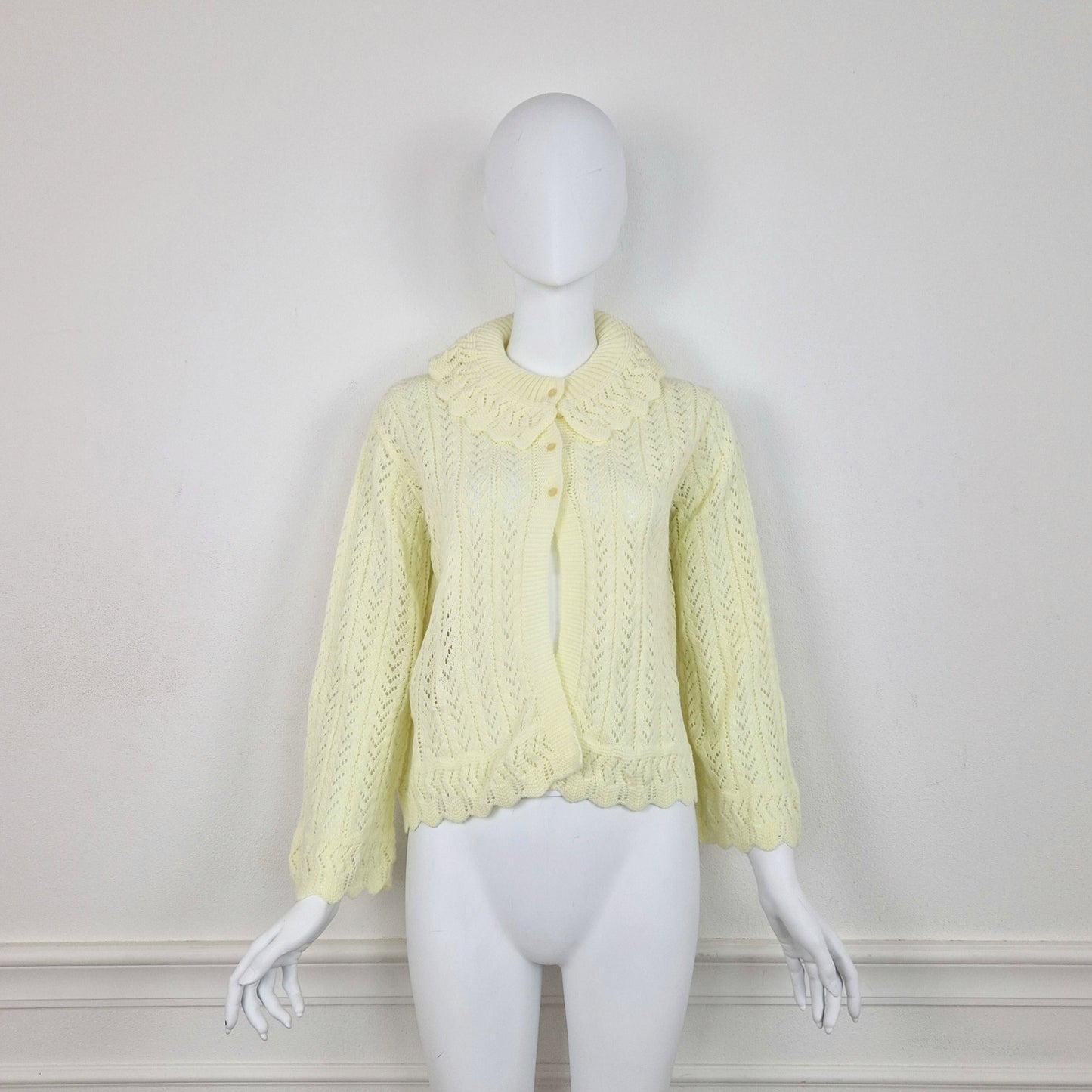 Cardigan liseuse vintage giallo chiaro