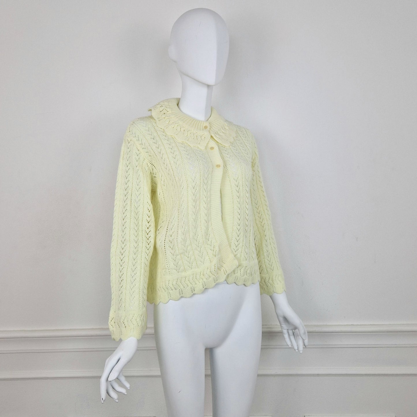 Cardigan liseuse vintage giallo chiaro