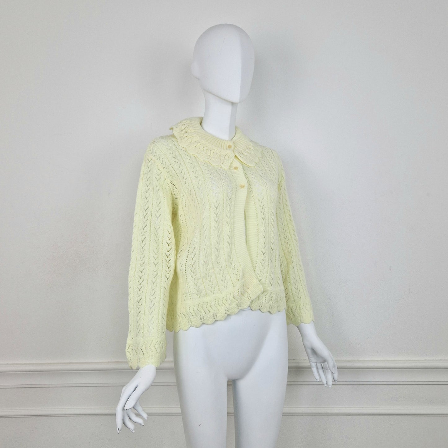 Cardigan liseuse vintage giallo chiaro