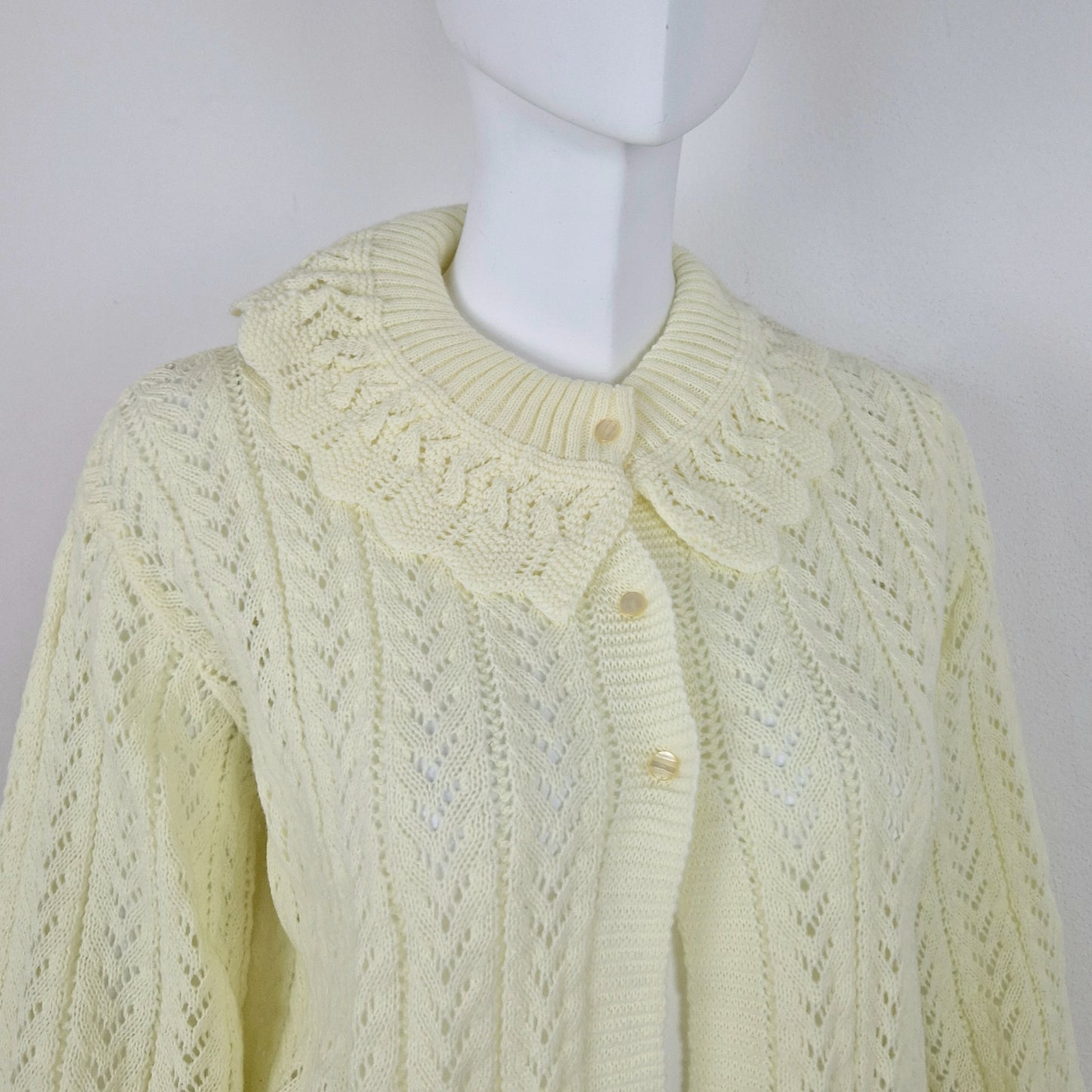 Cardigan liseuse vintage giallo chiaro