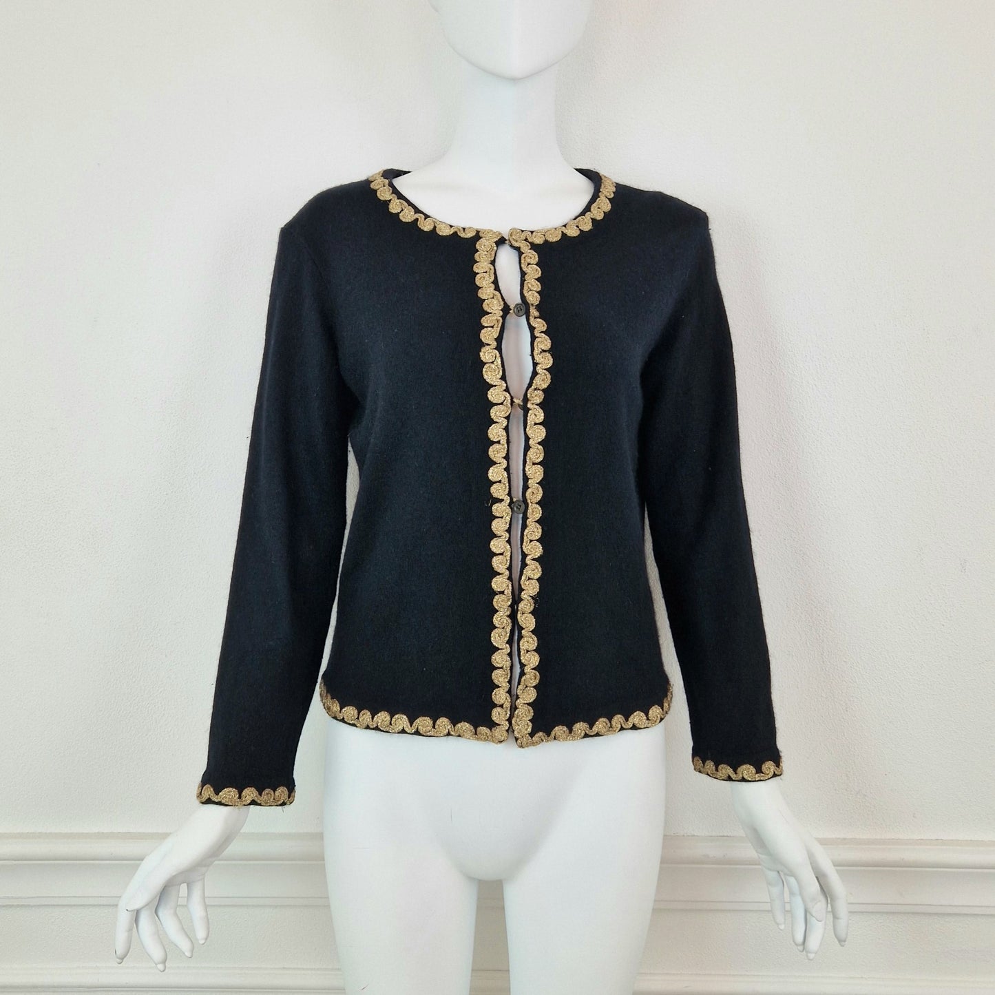 Cardigan Moschino nero e oro