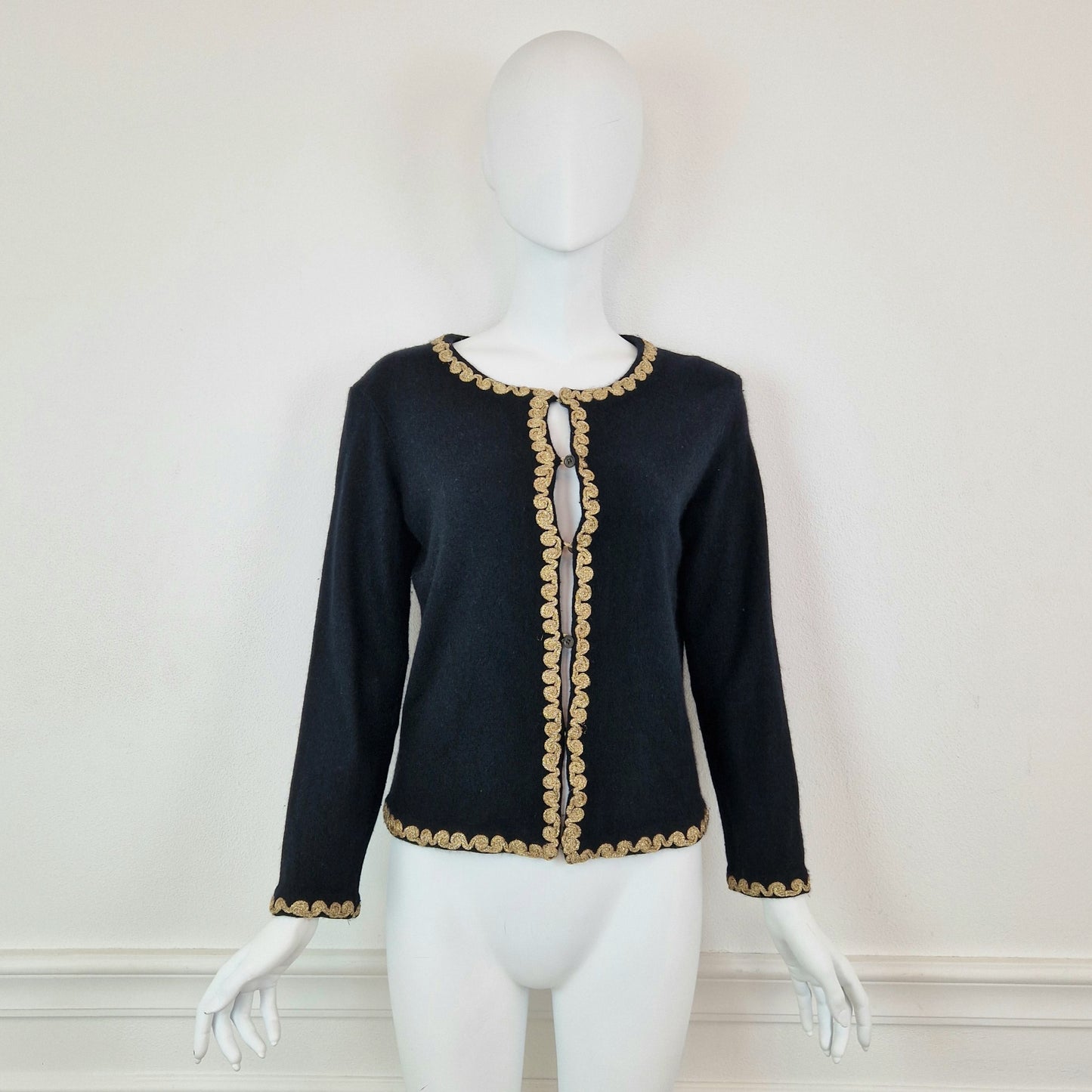 Cardigan Moschino nero e oro