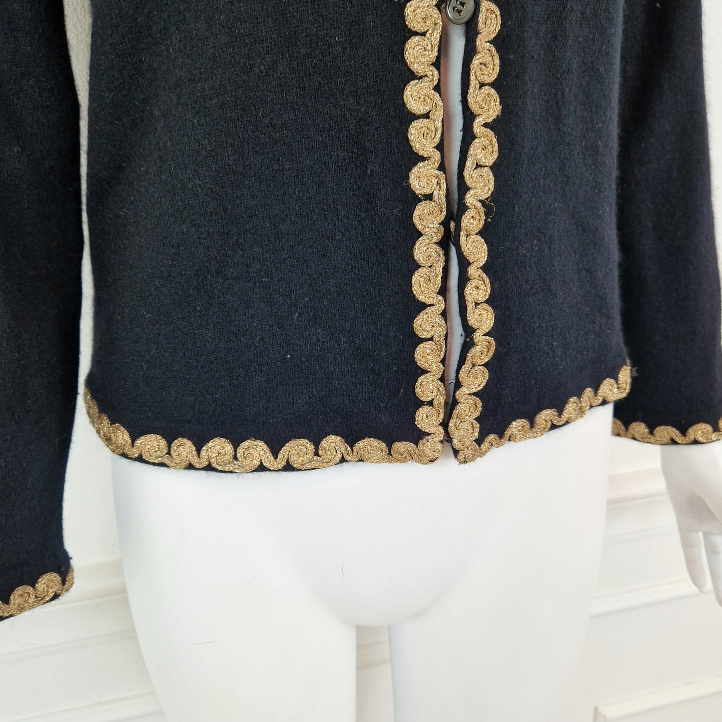 Cardigan Moschino nero e oro