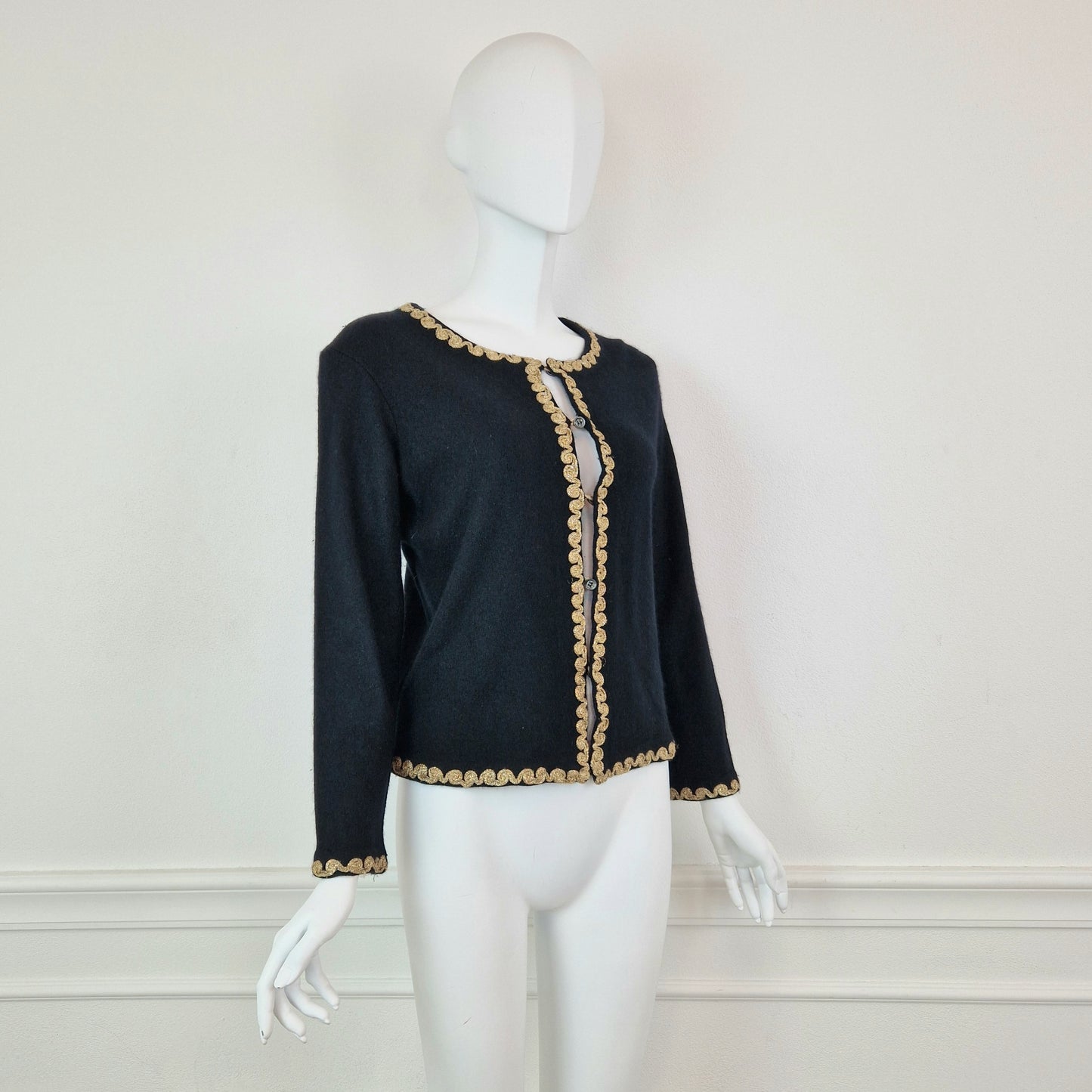 Cardigan Moschino nero e oro