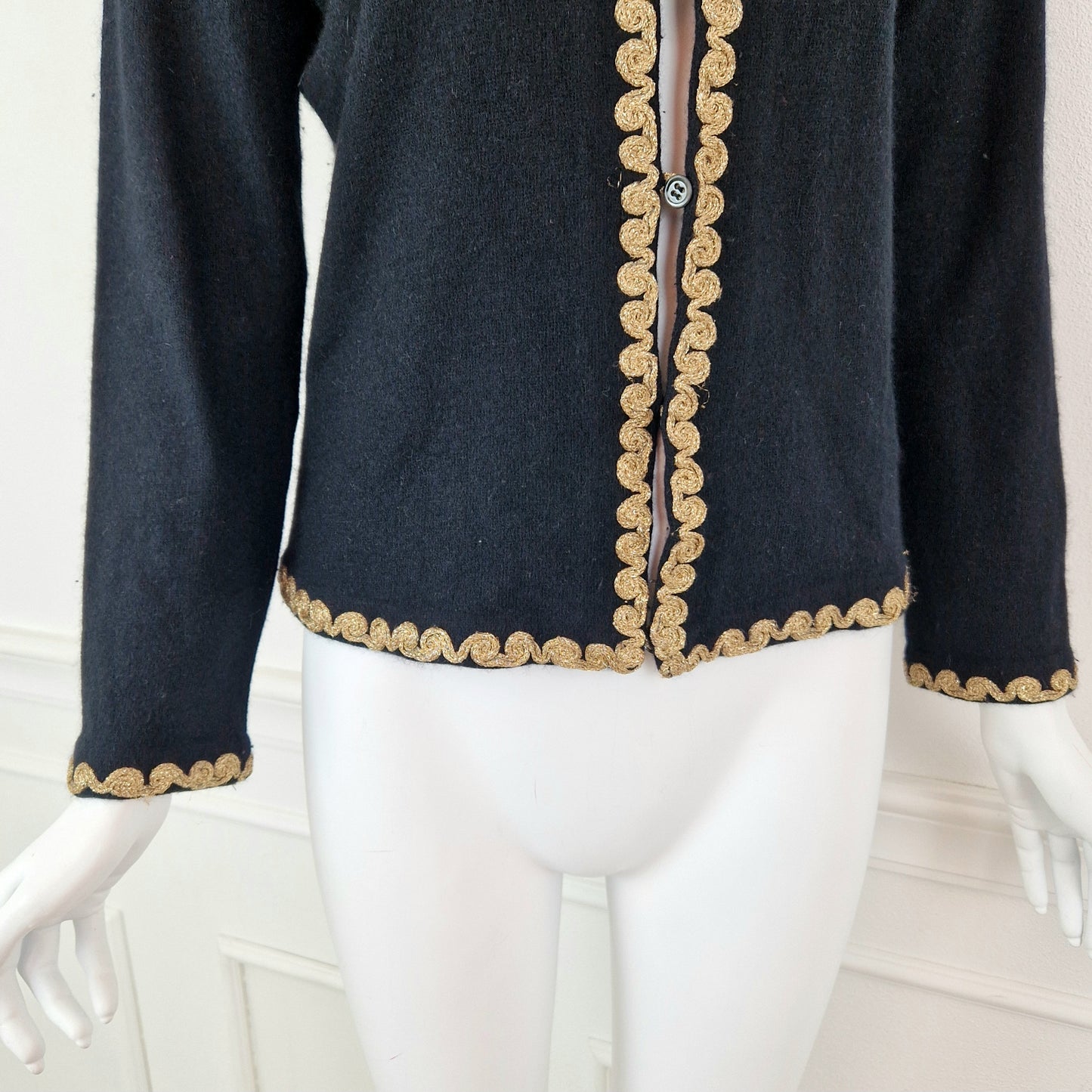 Cardigan Moschino nero e oro