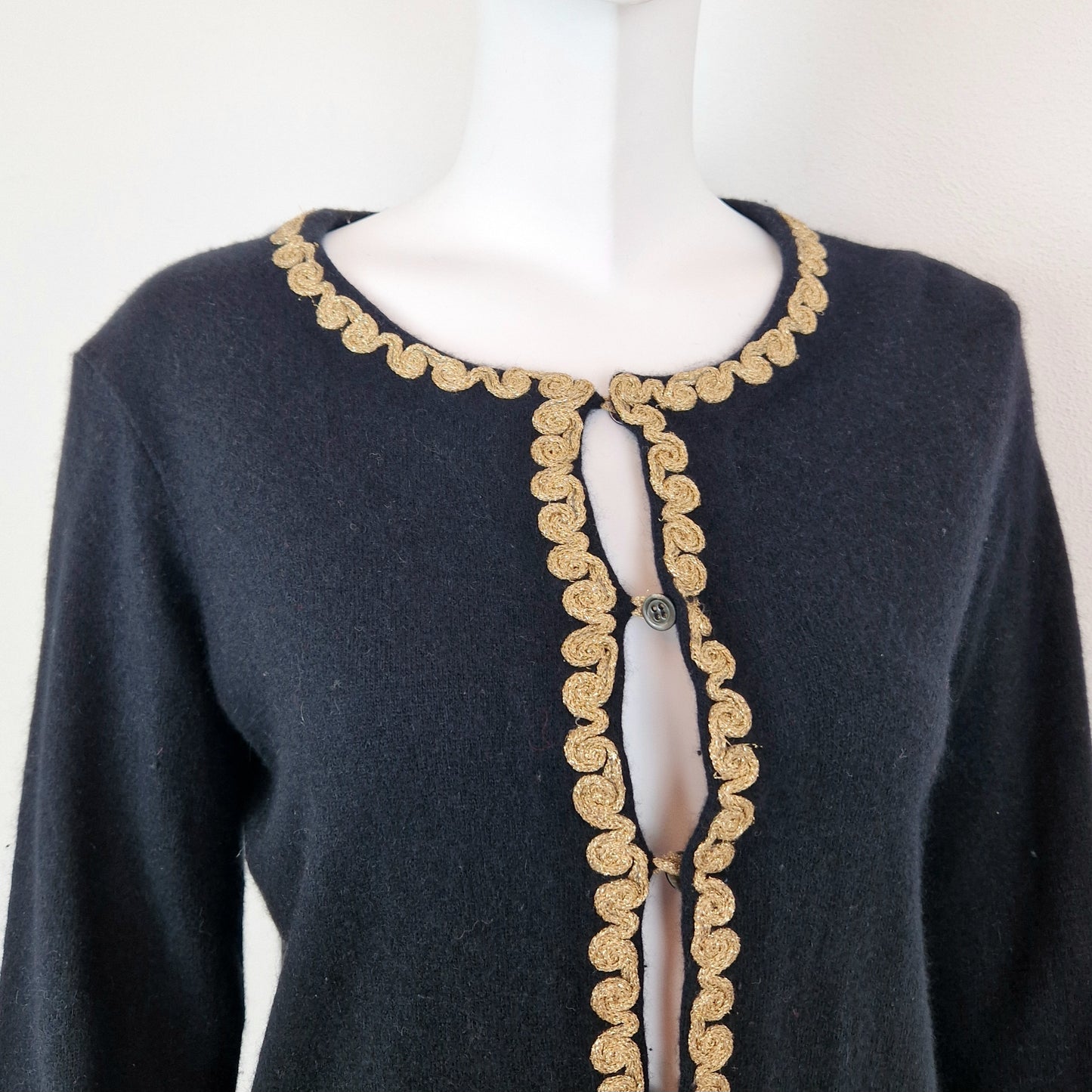 Cardigan Moschino nero e oro