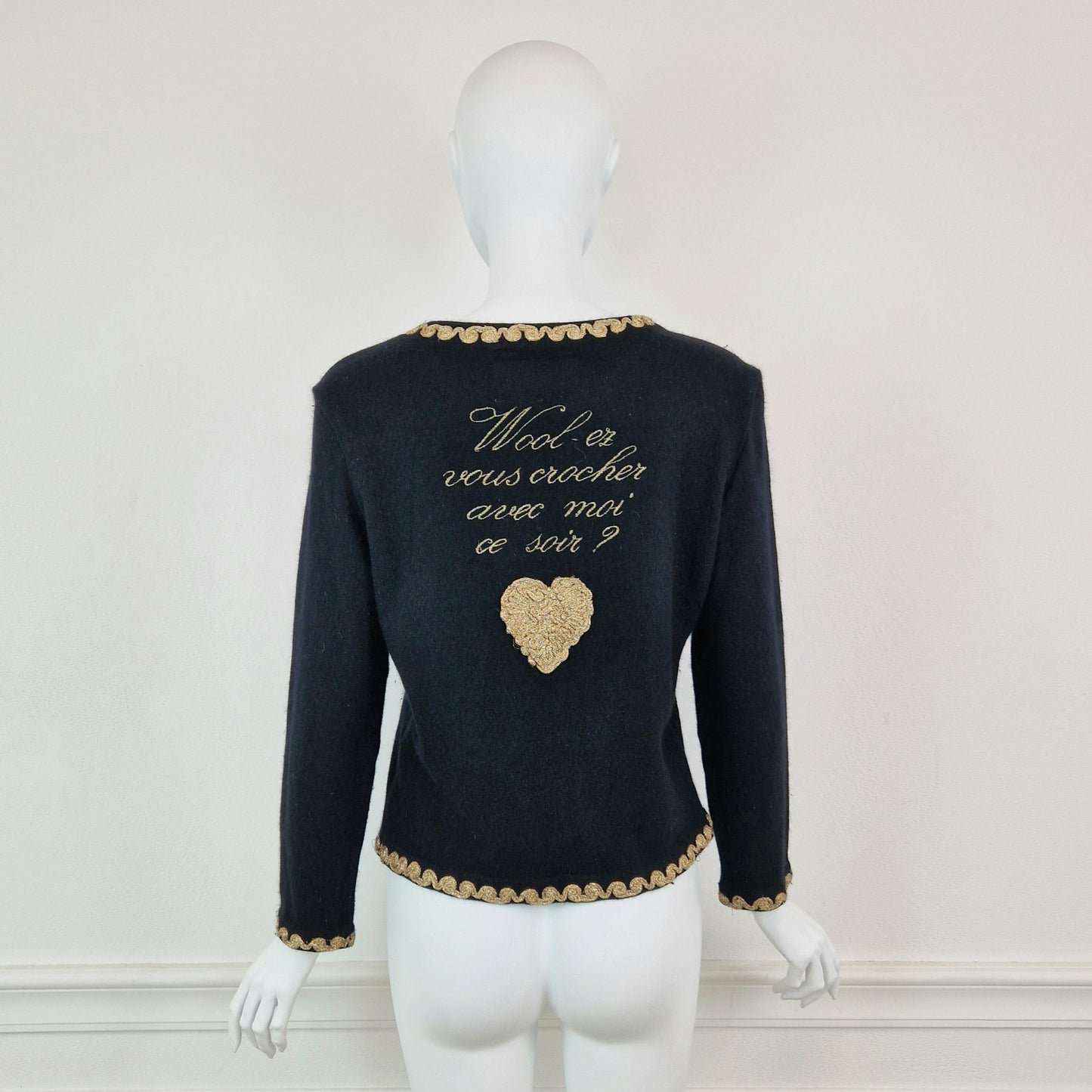 Cardigan Moschino nero e oro