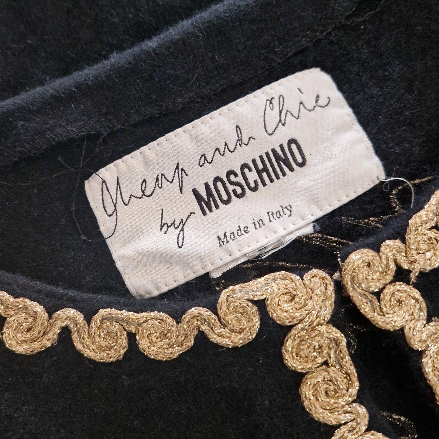 Cardigan Moschino nero e oro