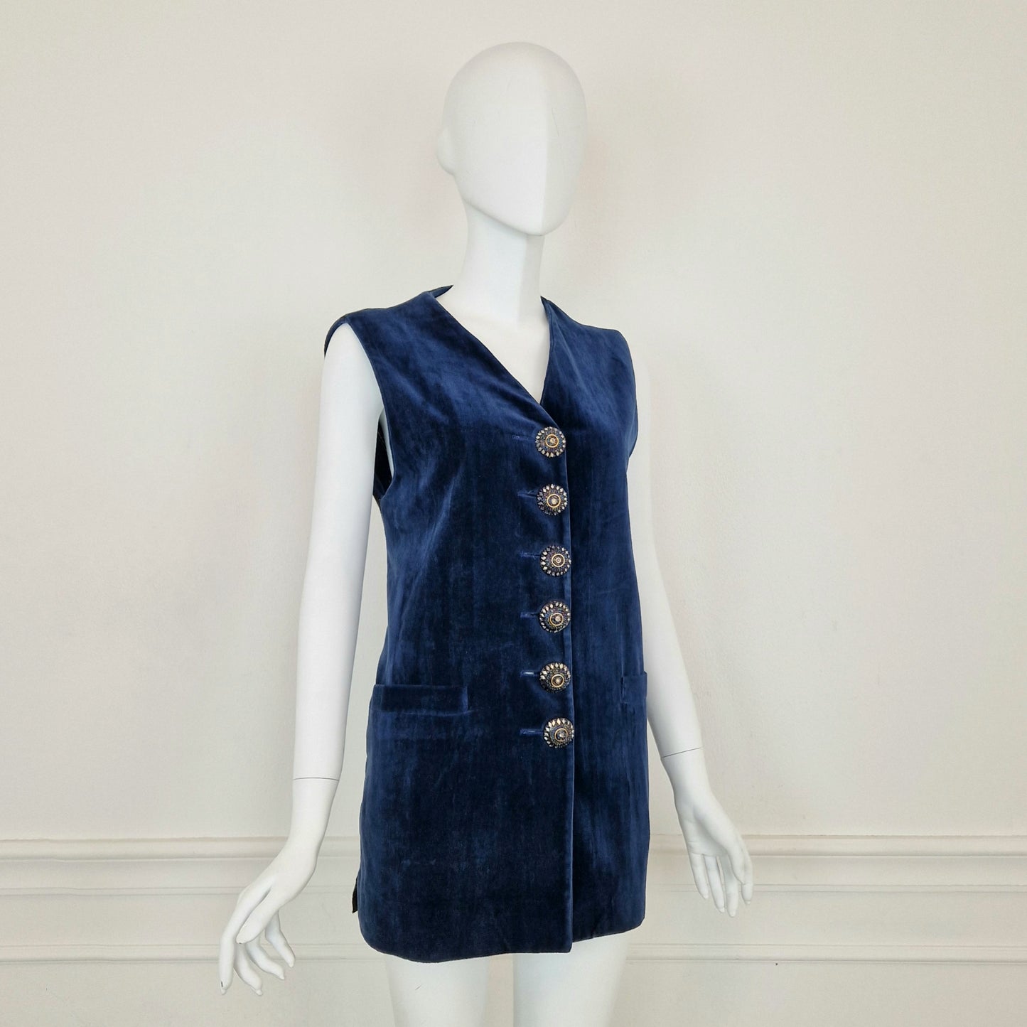 Gilet Romeo Gigli velluto blu 1994