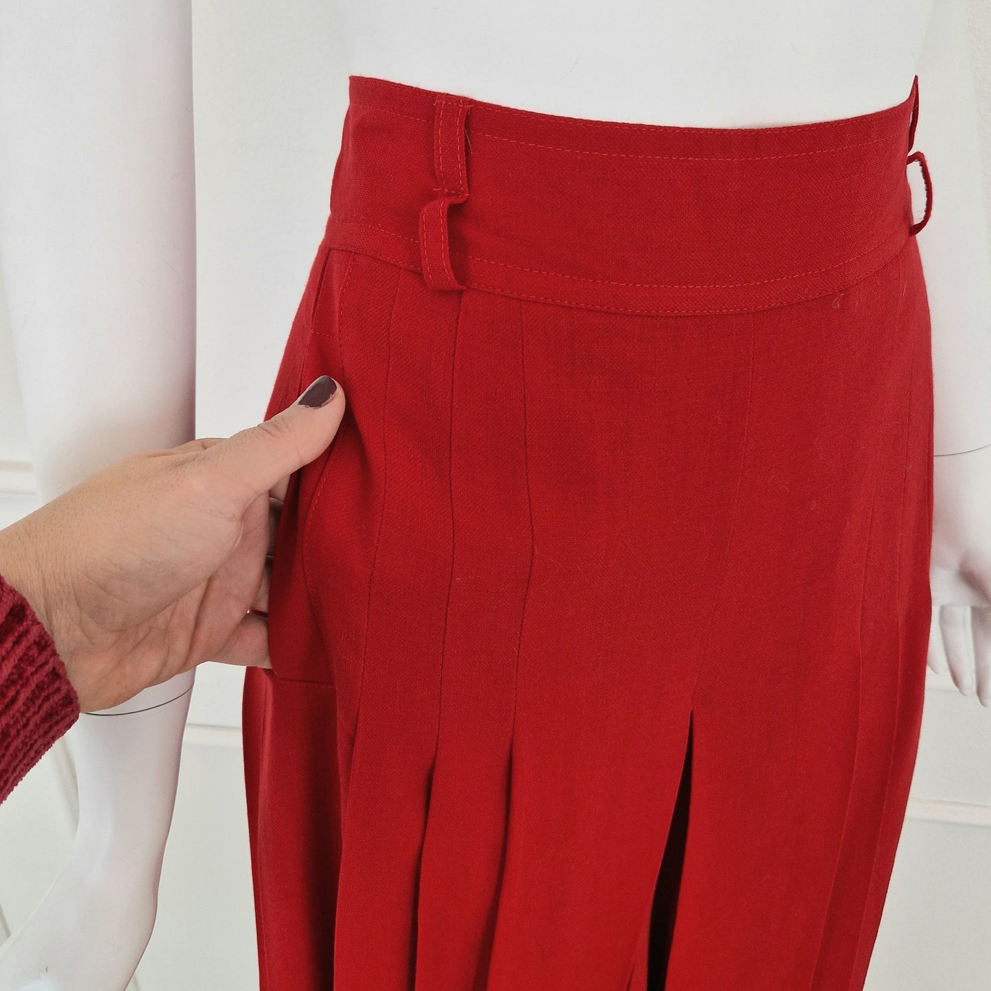 Gonna pantalone Escada lana rossa