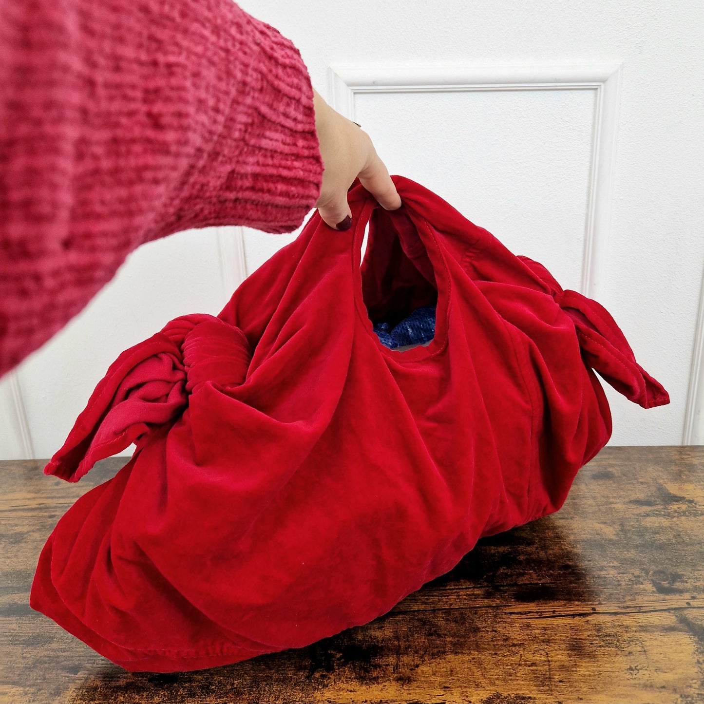 Borsa Comme des Garçons velluto rosso