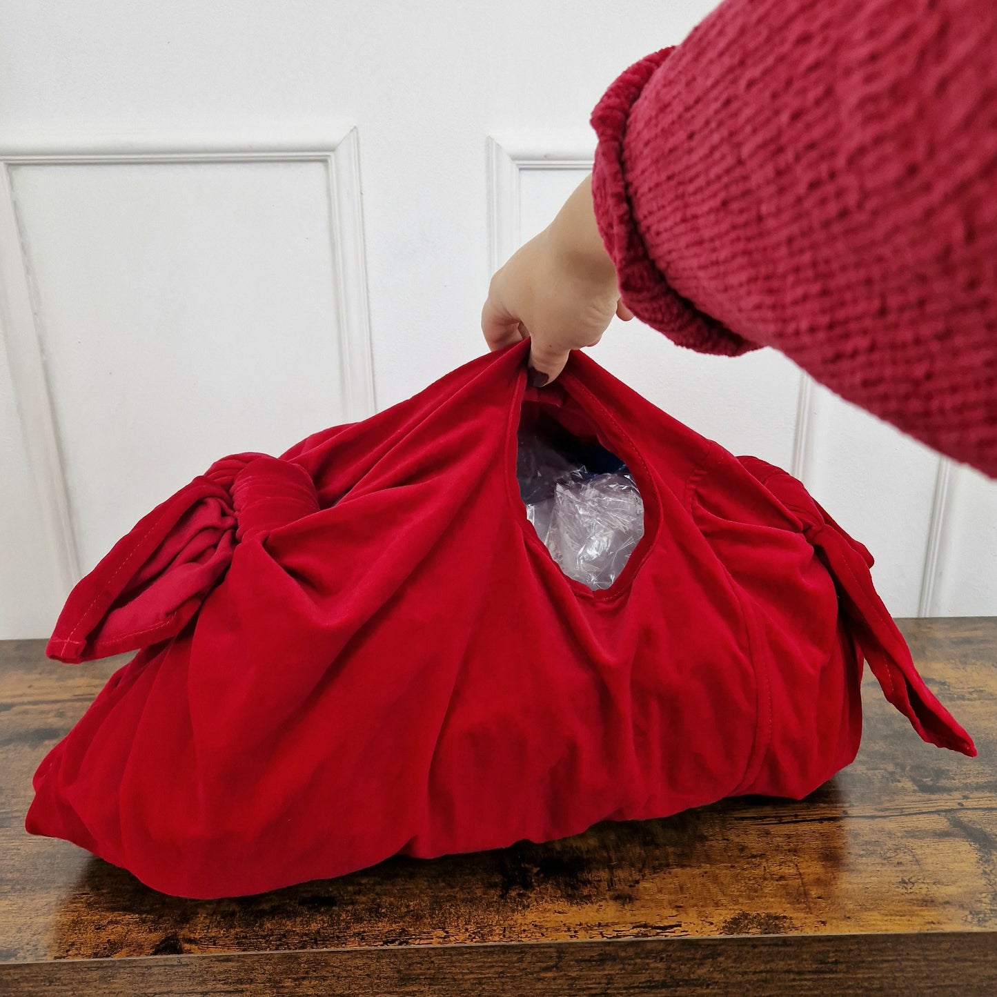 Borsa Comme des Garçons velluto rosso