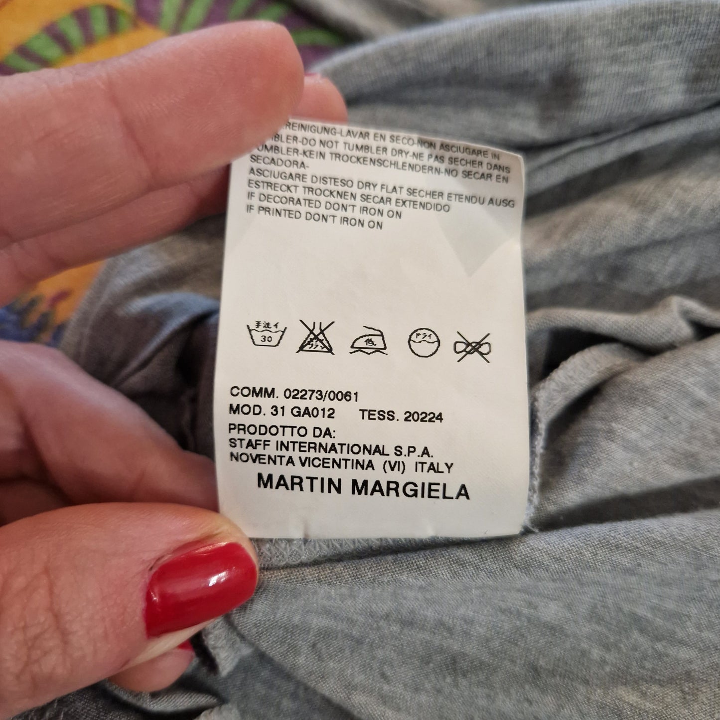 Maglia Martin Margiela grigia manica extra lunga