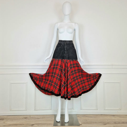 Maxi gonna Moschino denim&tartan