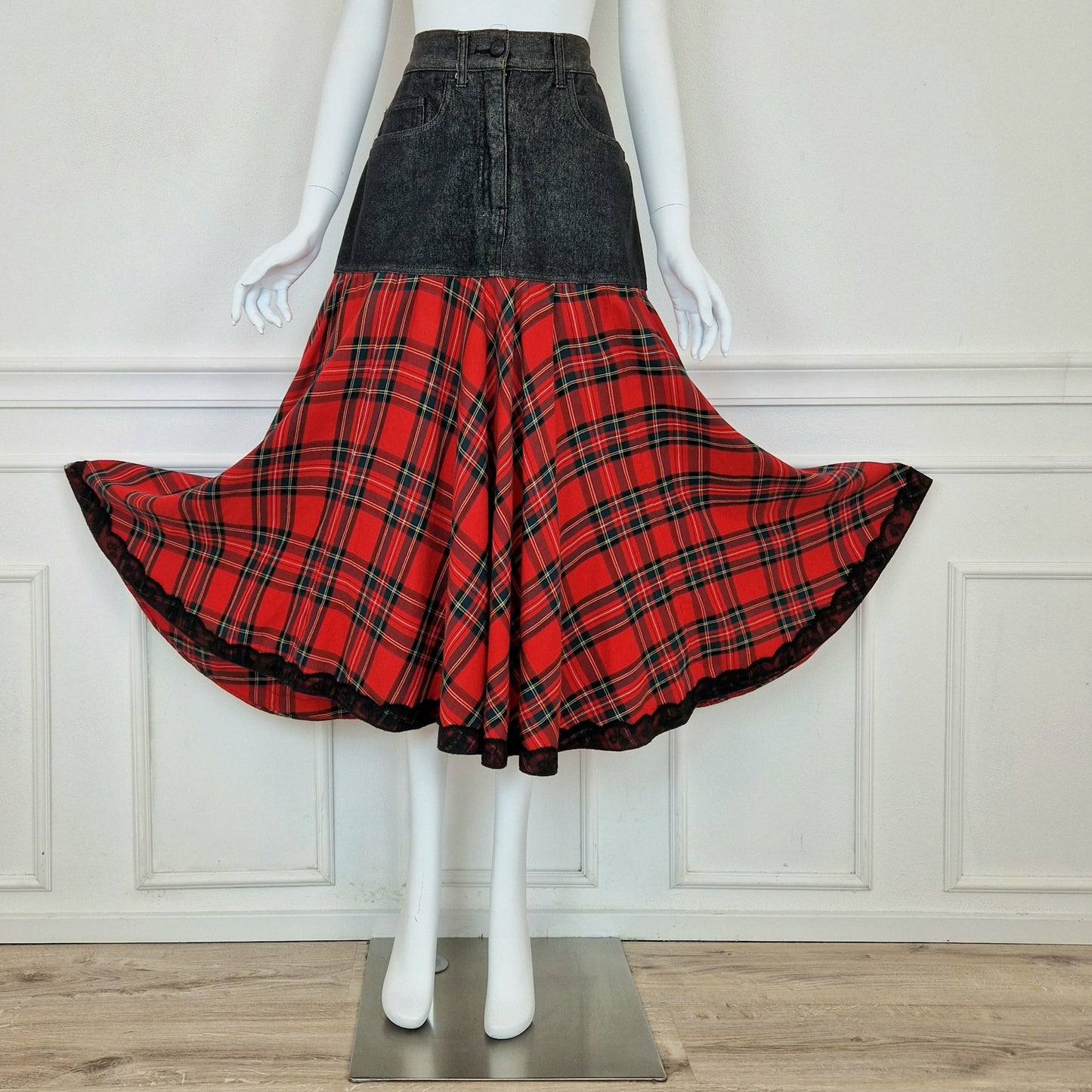 Maxi gonna Moschino denim&tartan