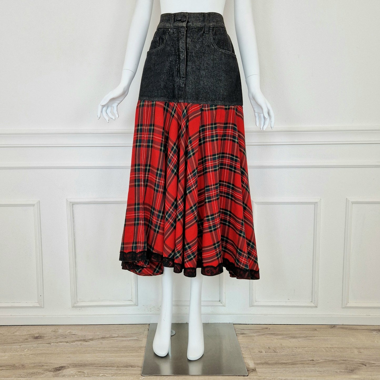 Maxi gonna Moschino denim&tartan