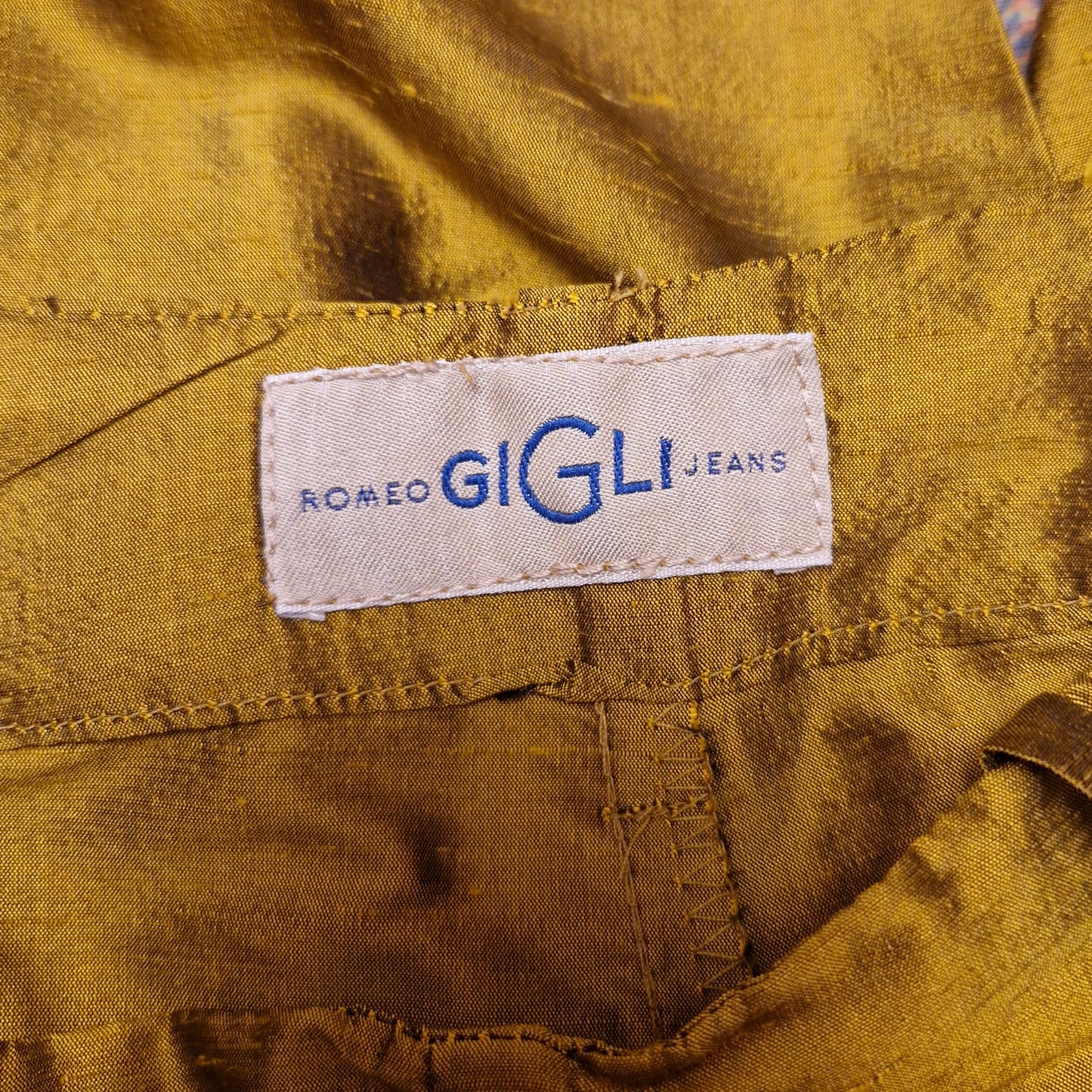 Pantaloni Romeo Gigli jeans seta ocra