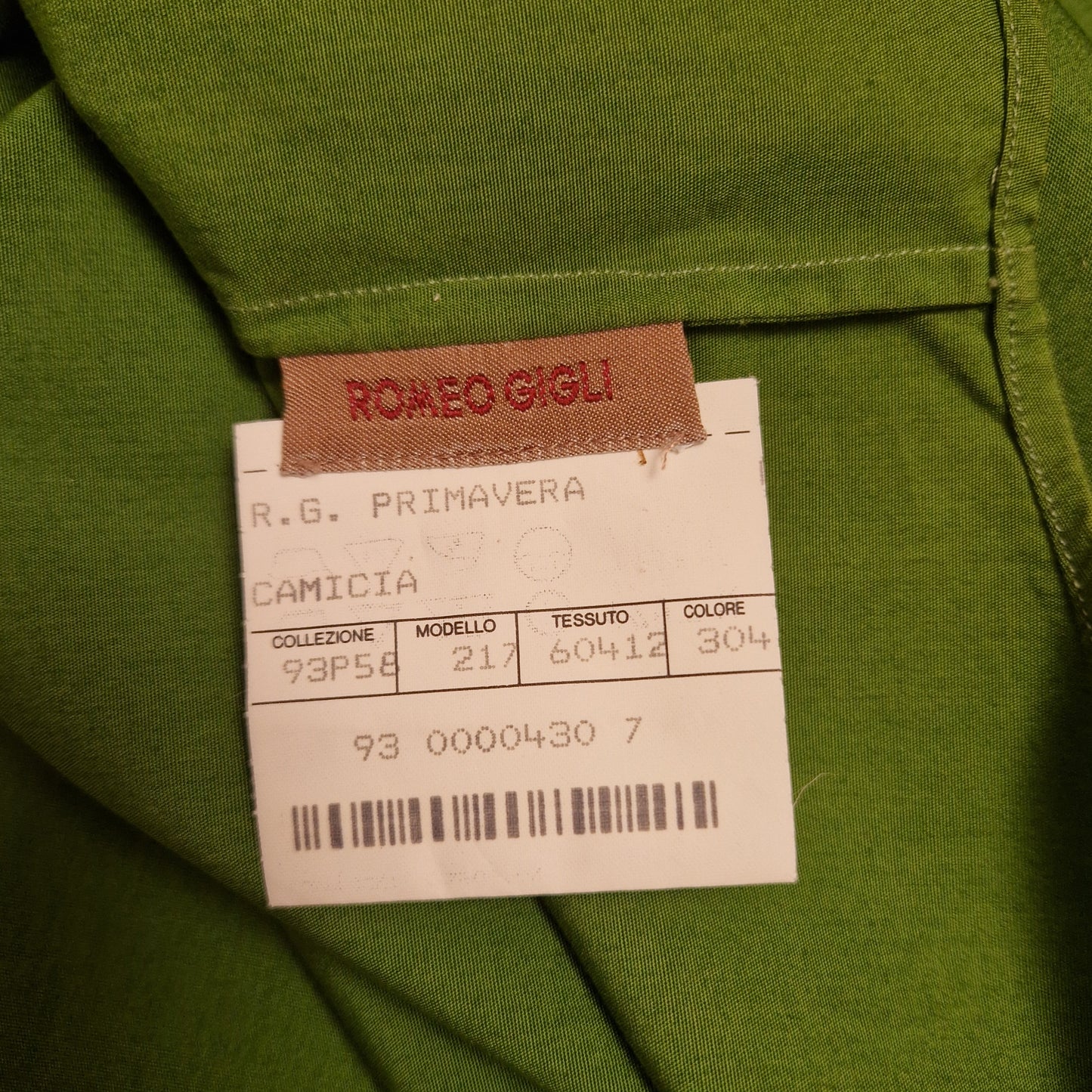 Camicia Romeo Gigli verde - primavera 1993